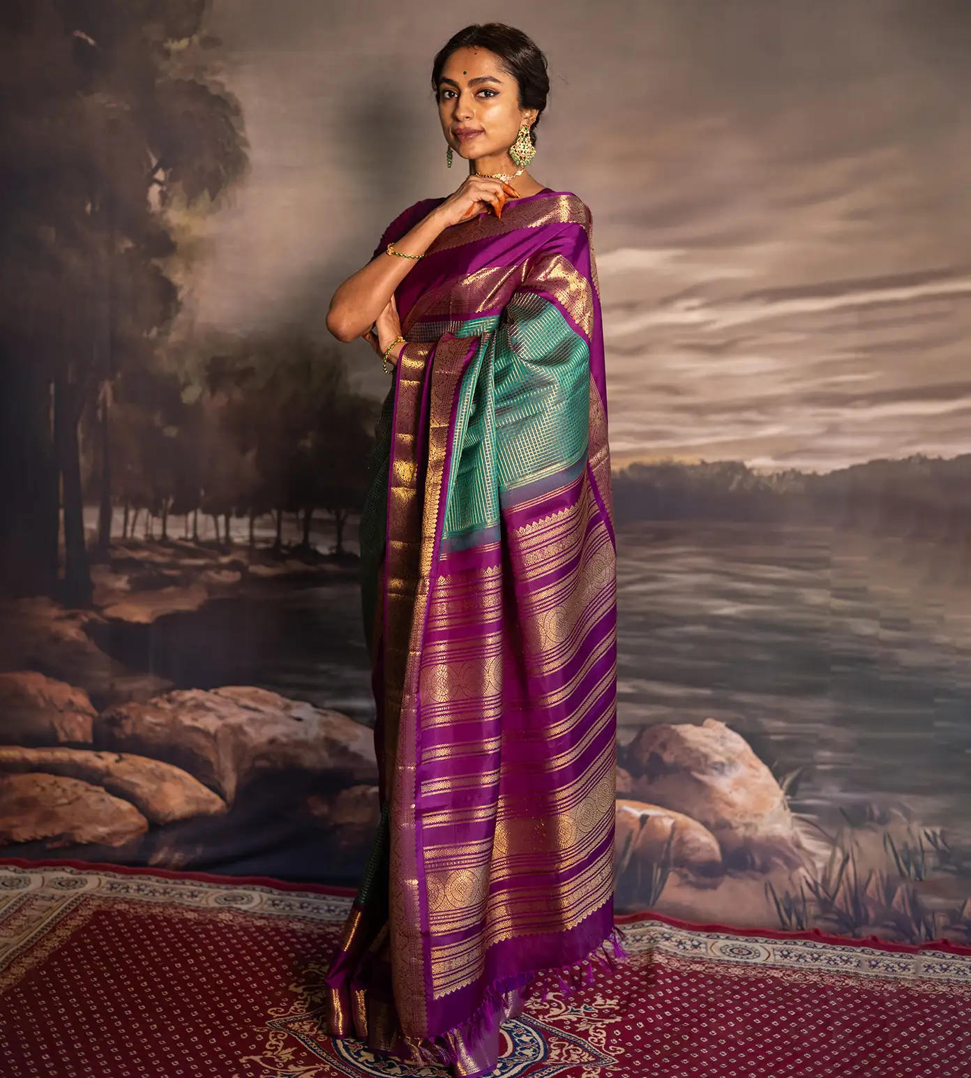 peacok-blue-kanchipuram-silk-saree-d11137868-d