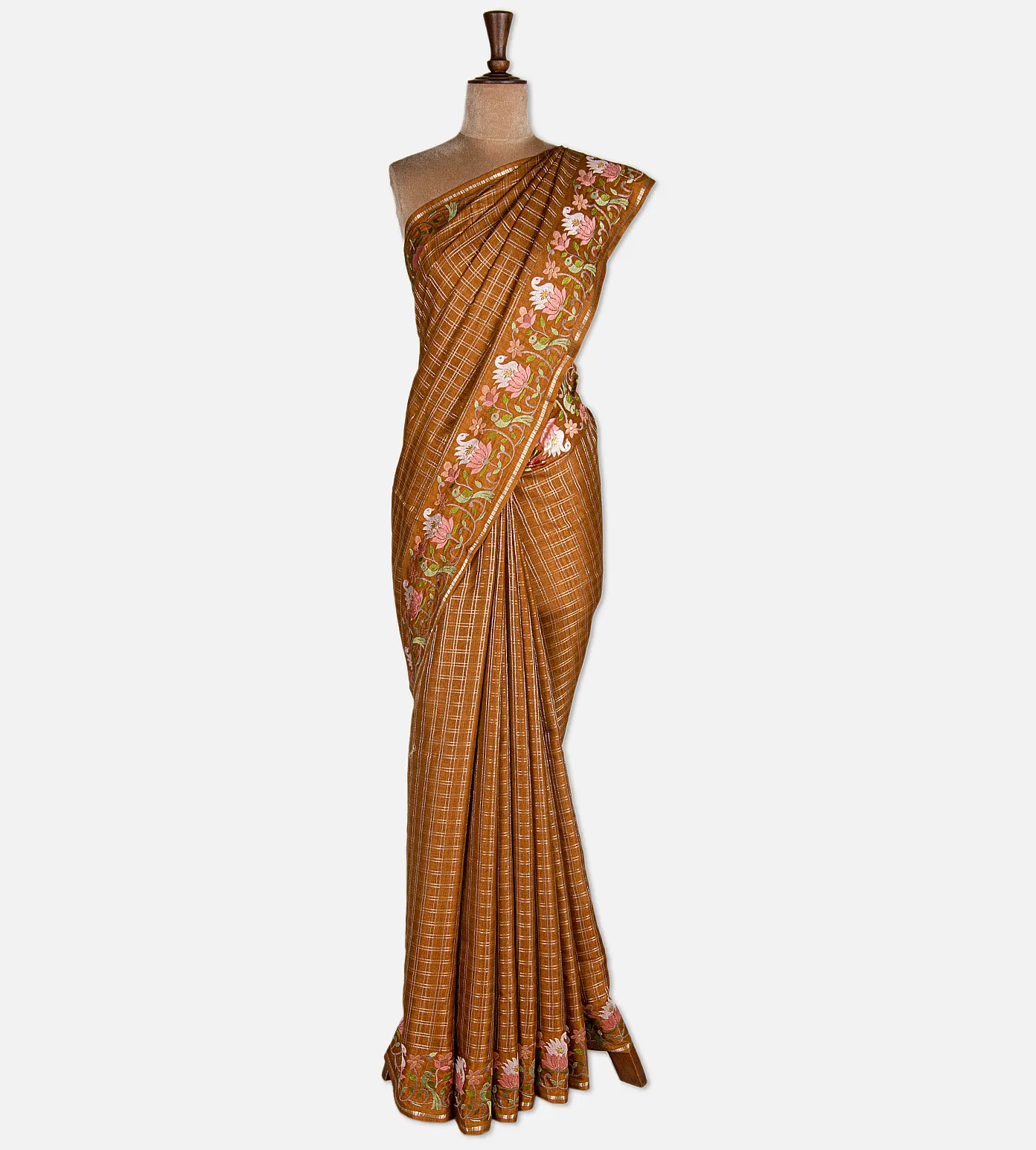 brown-semi-tussar-saree-d12141888-b