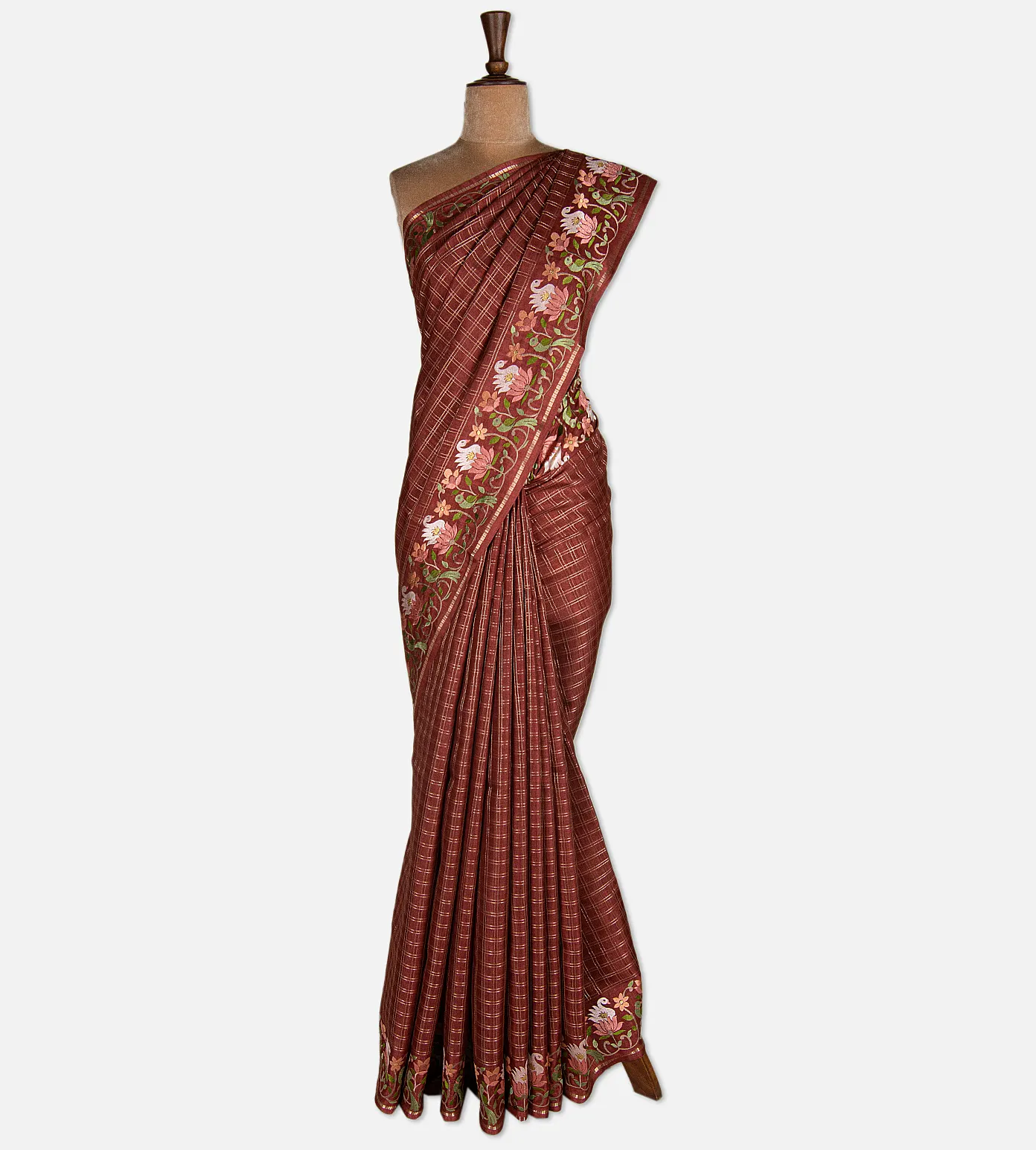 maroon-semi-tussar-saree-d12141886-b