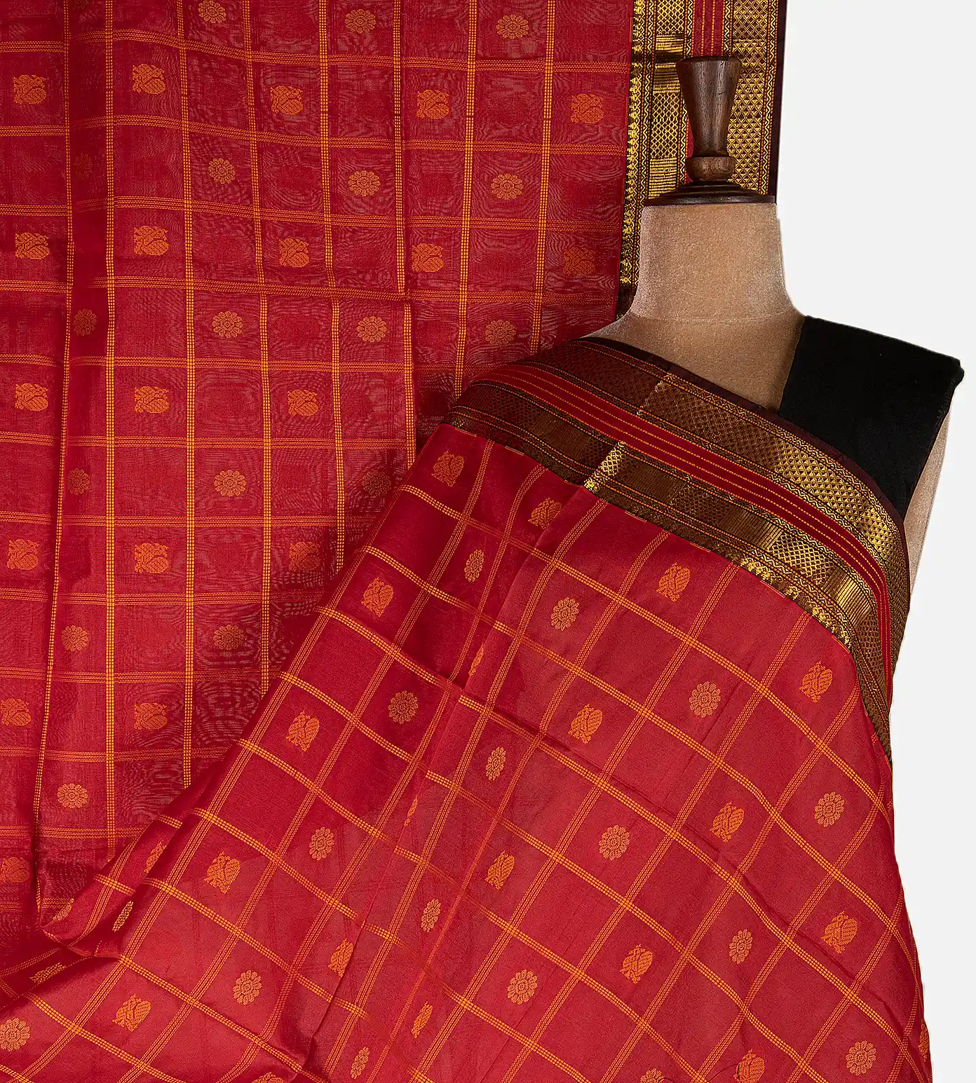 red-cotton-silk-saree-d09120630-a