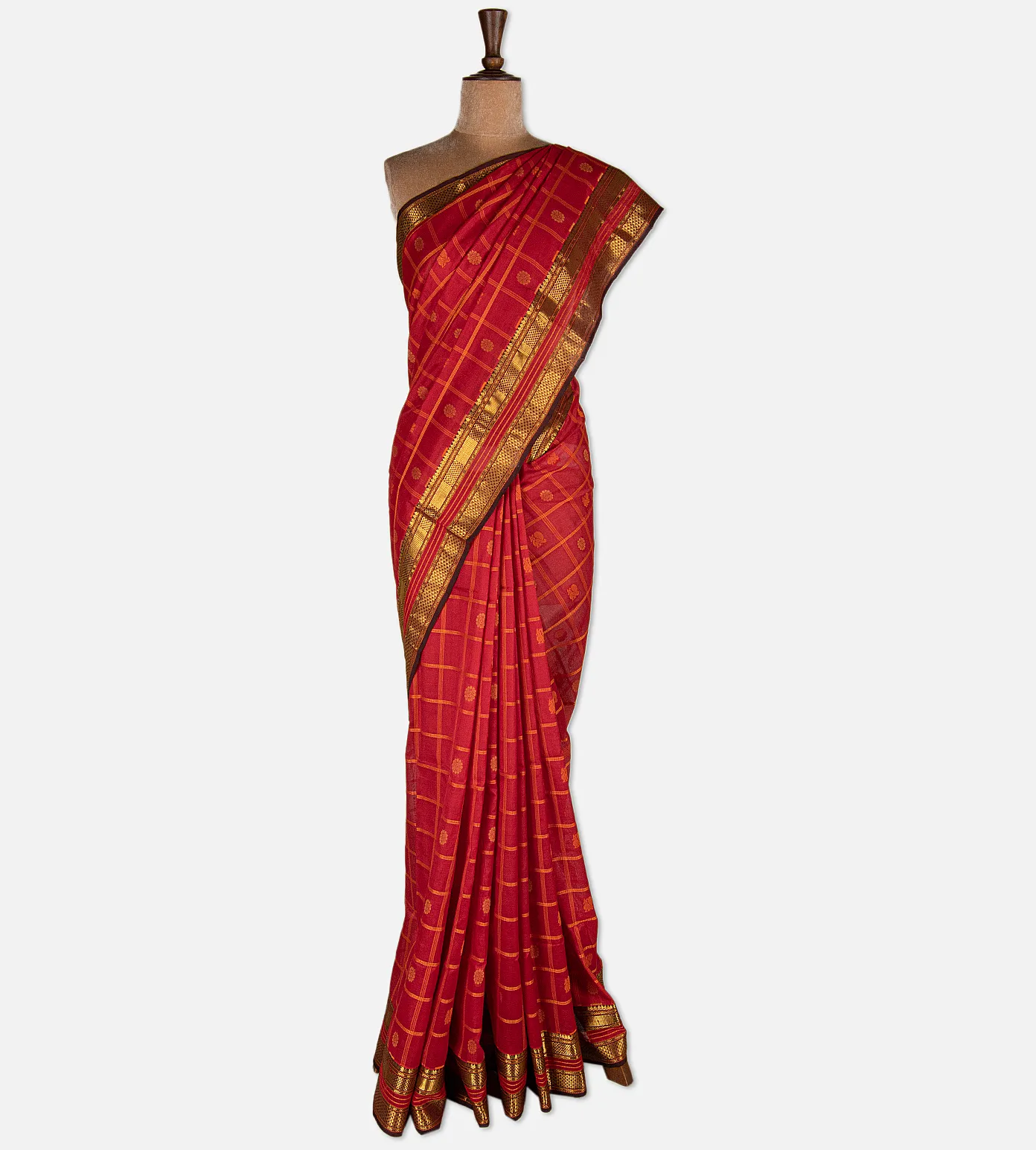 red-cotton-silk-saree-d09120630-b