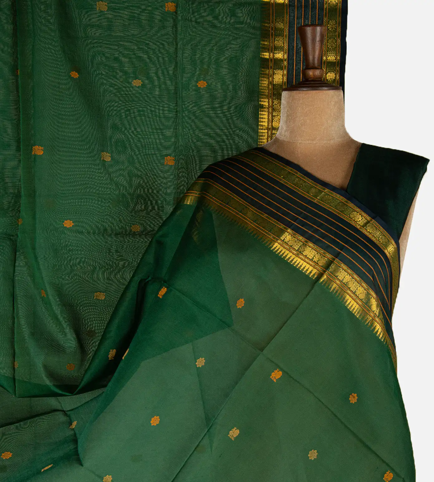 green-cotton-silk-saree-d12140556-a