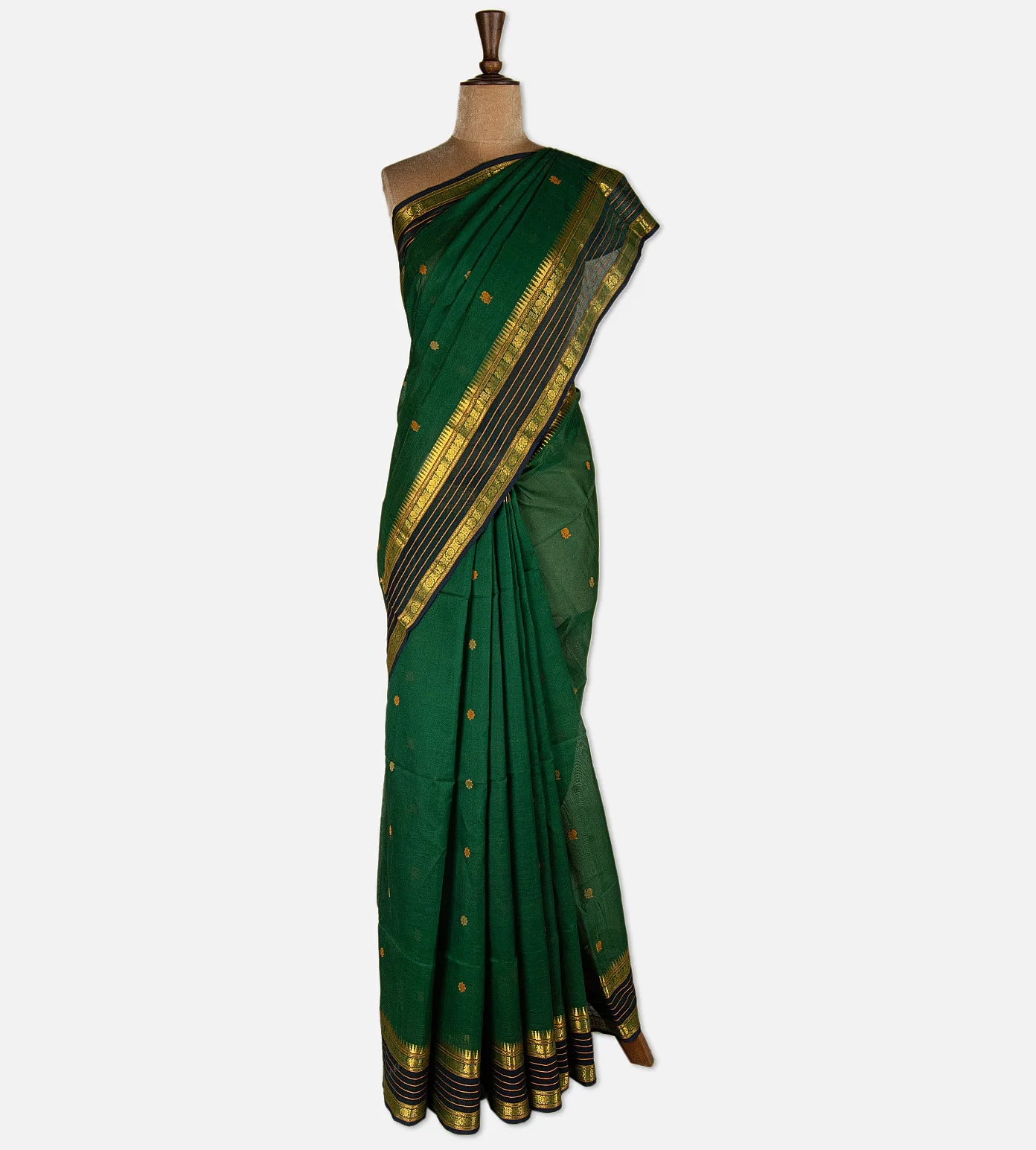 green-cotton-silk-saree-d12140556-b