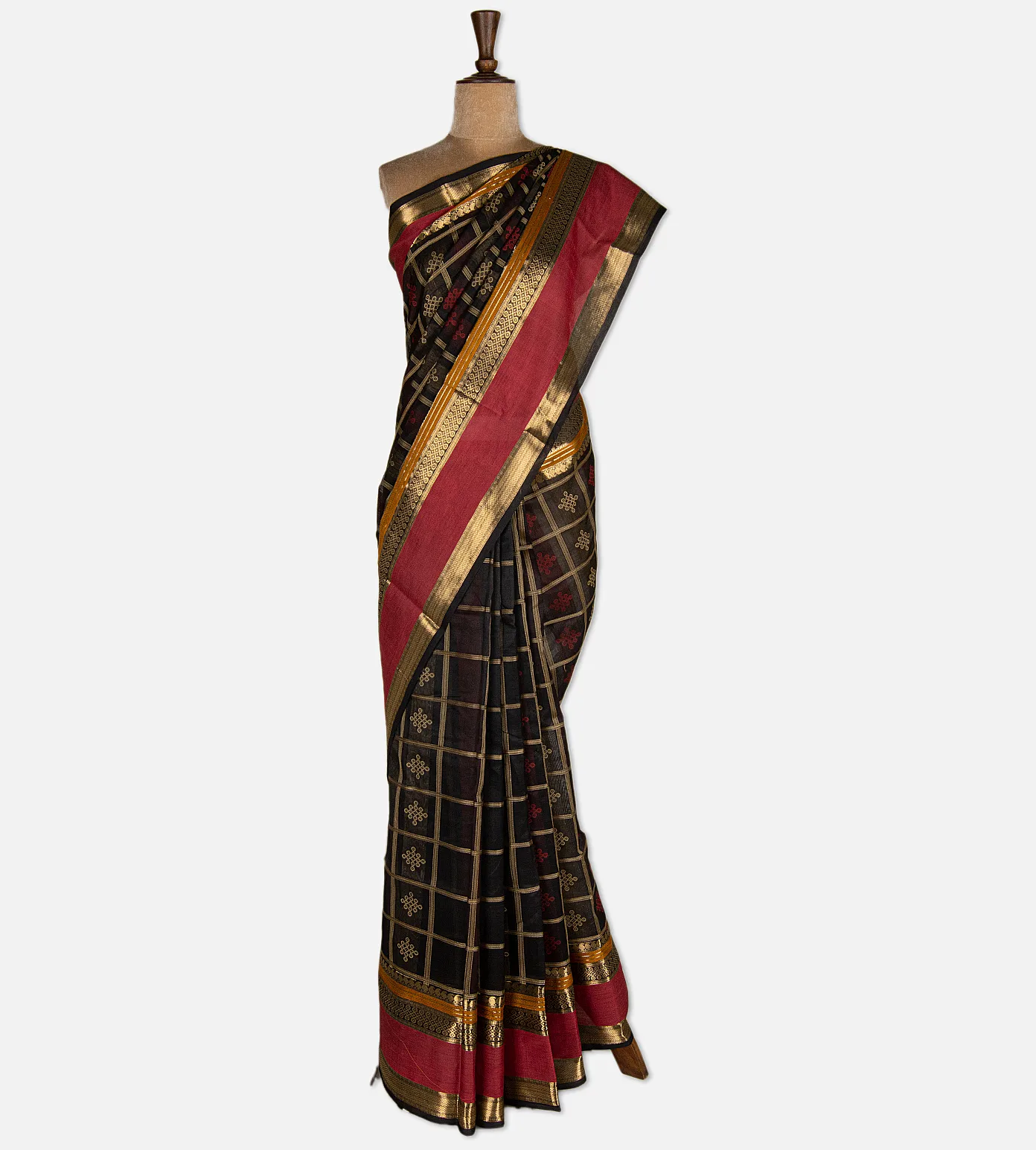 black-cotton-silk-saree-d12142901-b