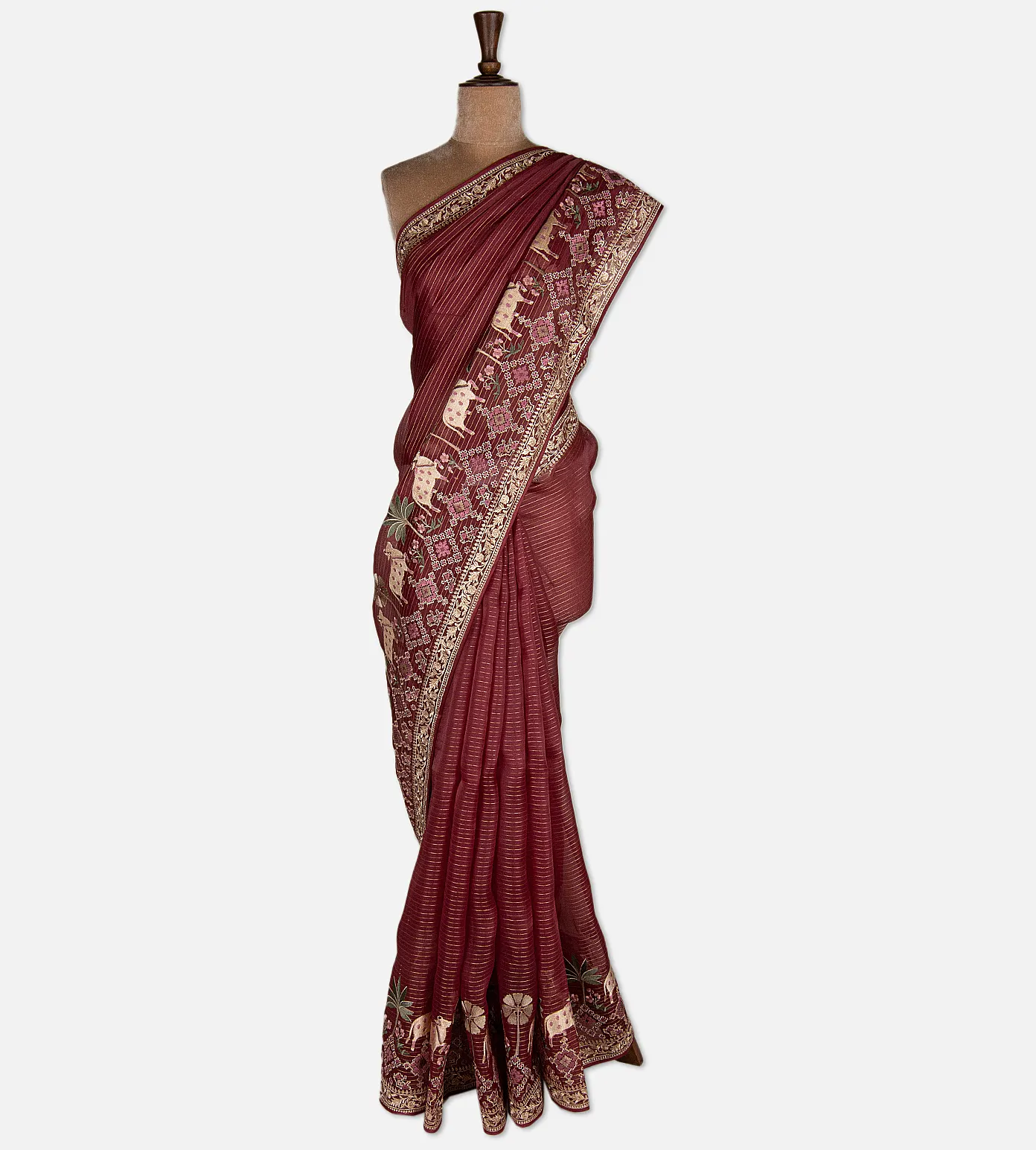 maroon-organza-saree-d11138994-b