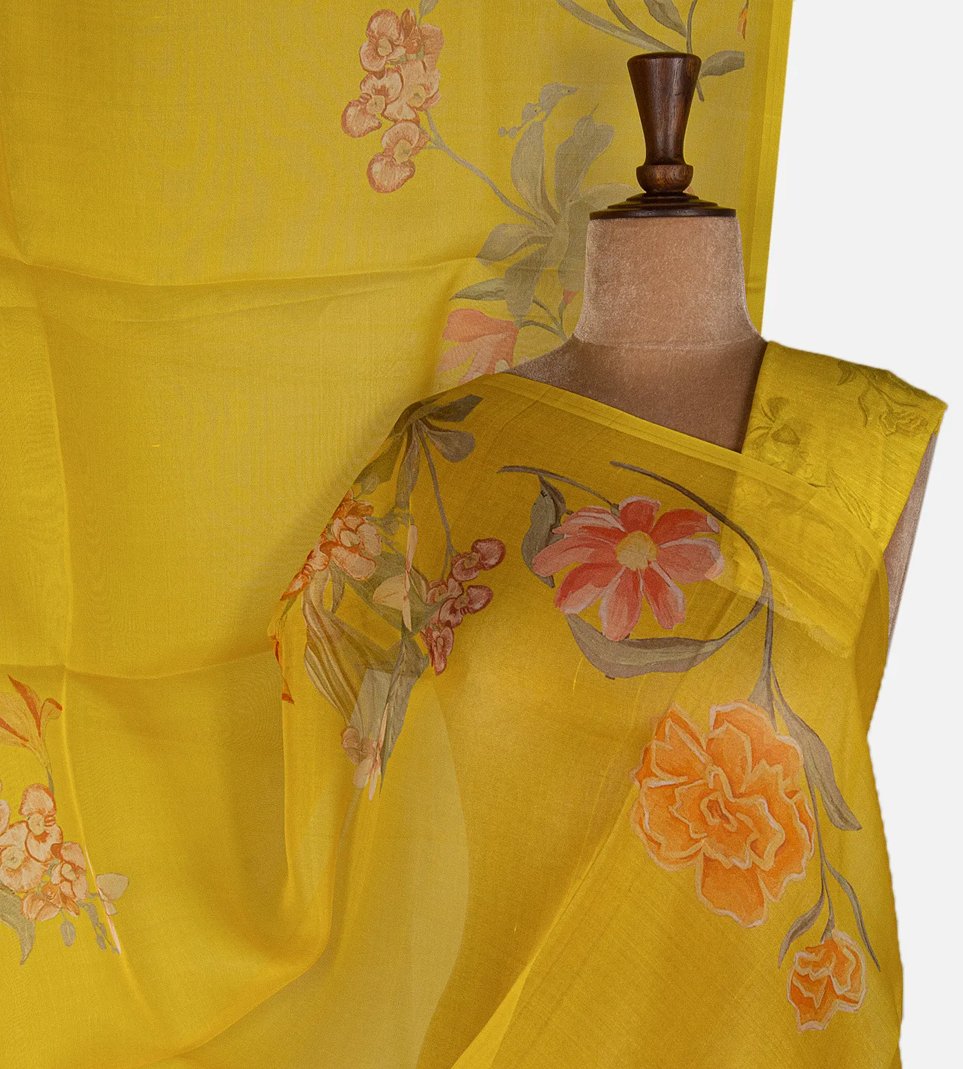 yellow-organza-saree-d12143399-a