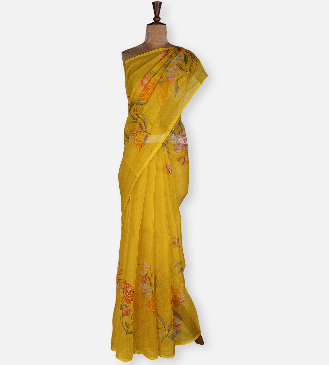 yellow-organza-saree-d12143399-b