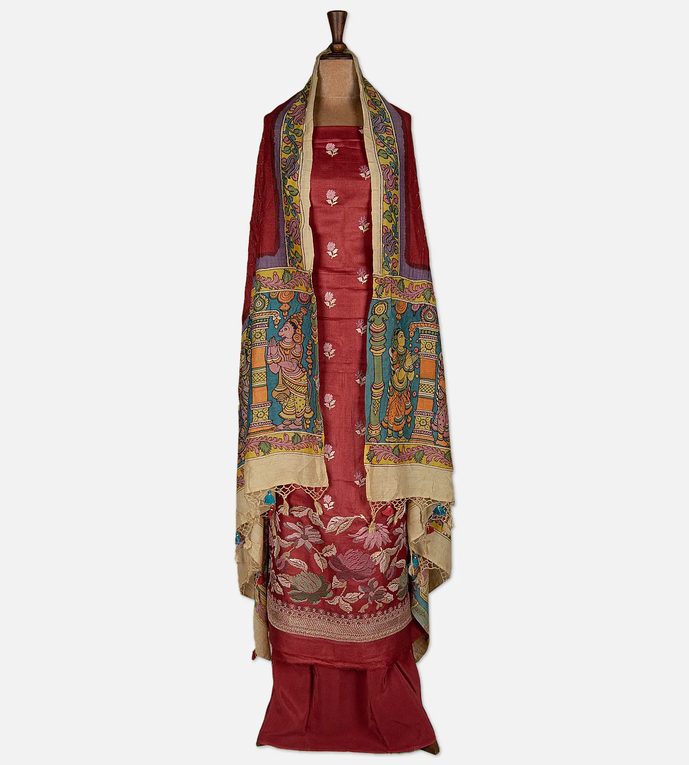 maroon-tussar-salwar-d11138912-c