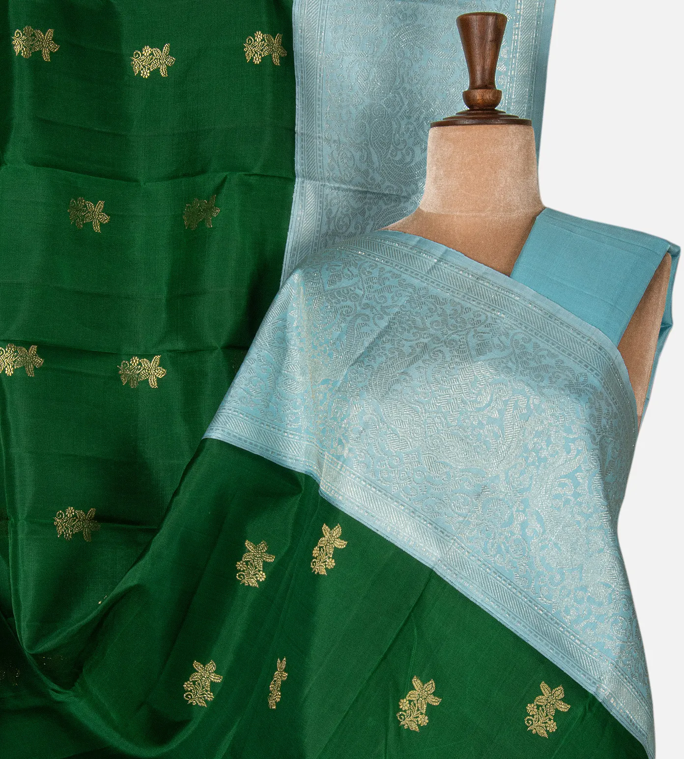 bottle-green-kanchipuram-silk-saree-d11138385-a