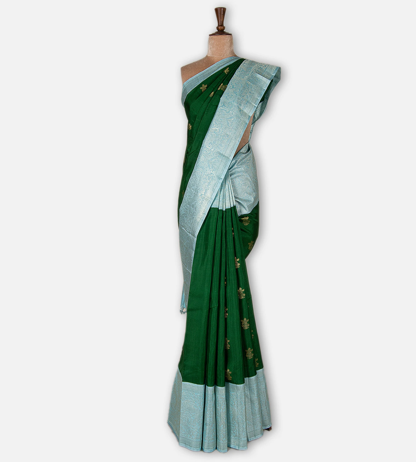 bottle-green-kanchipuram-silk-saree-d11138385-b