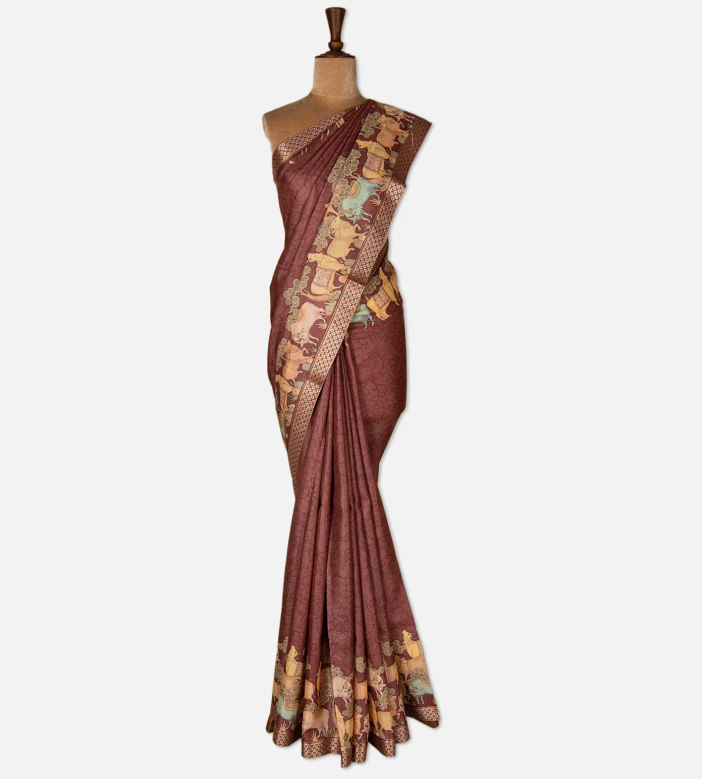 maroon-tussar-saree-d09125631-b