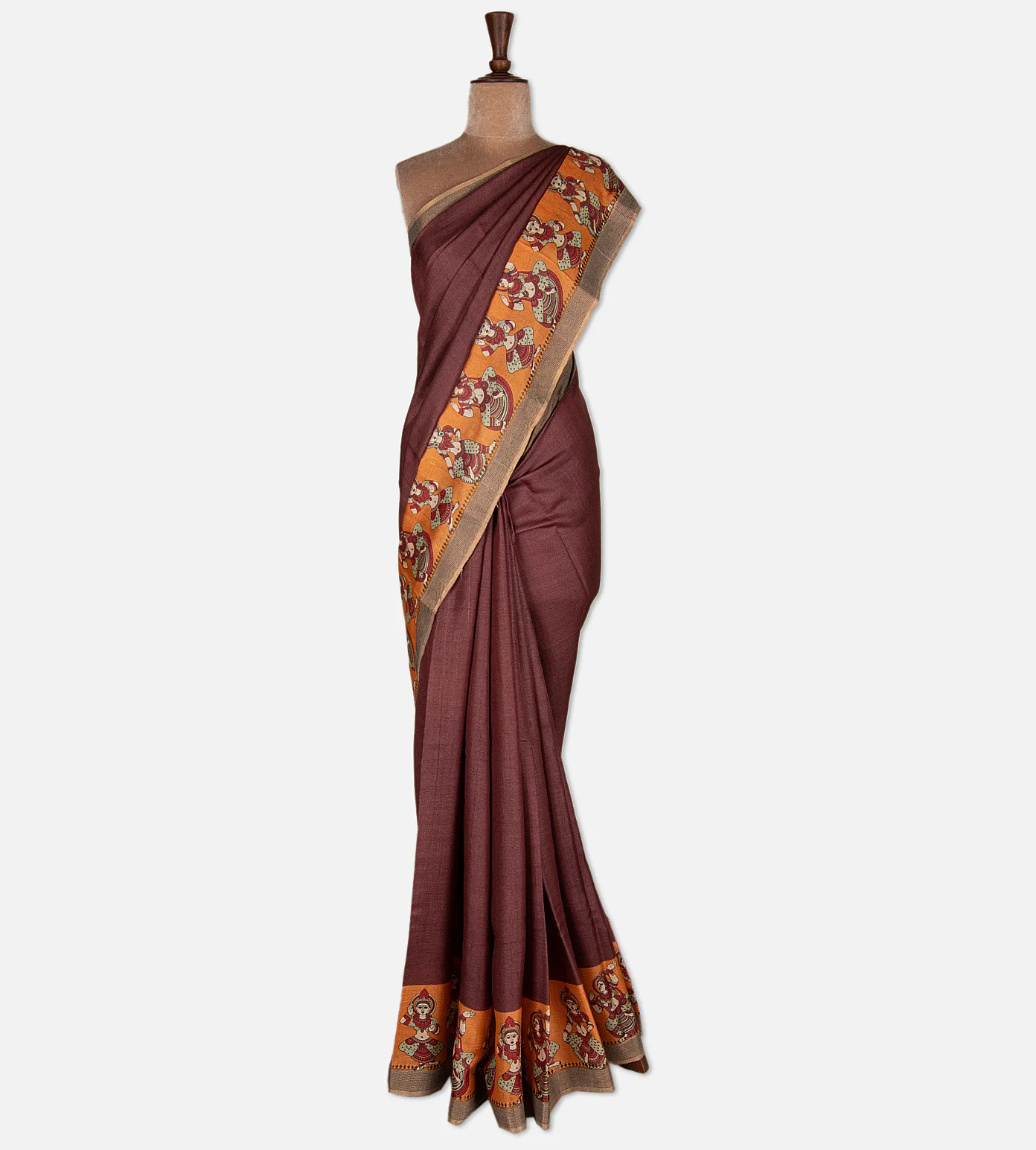 maroon-tussar-saree-d0610641-b