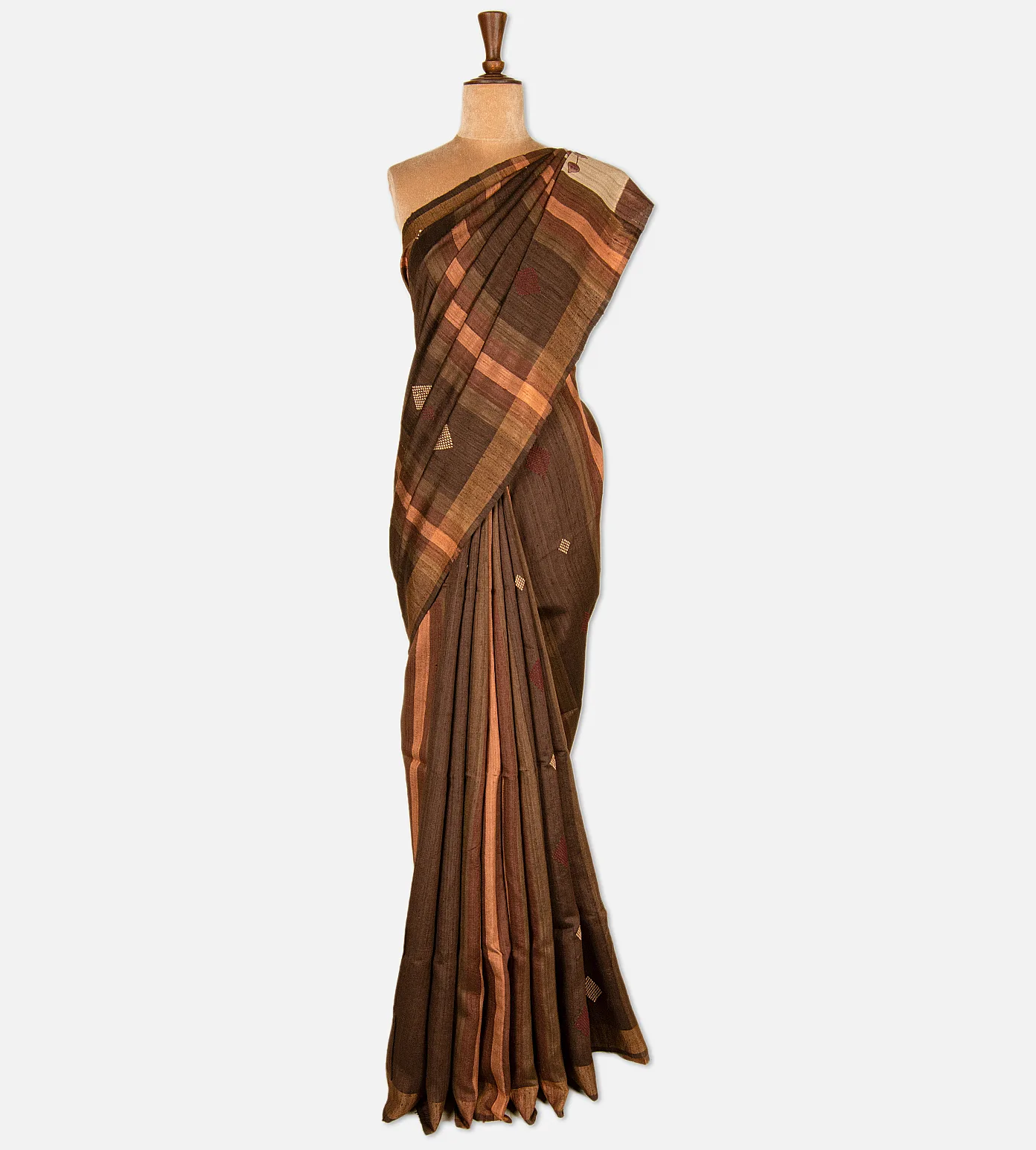 multicolour-tussar-saree-d11136087-b