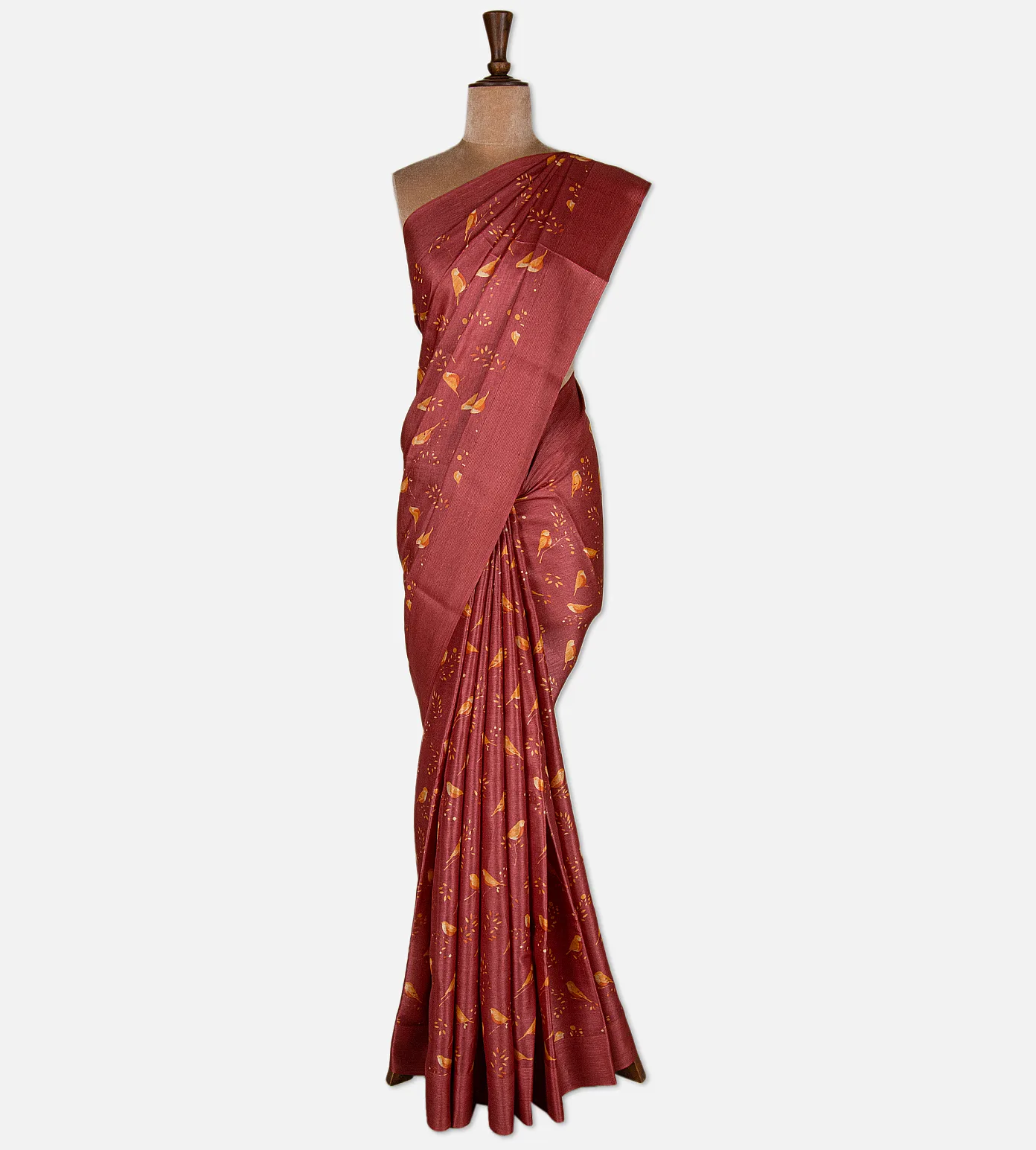 maroon-tussar-saree-d12141198-b