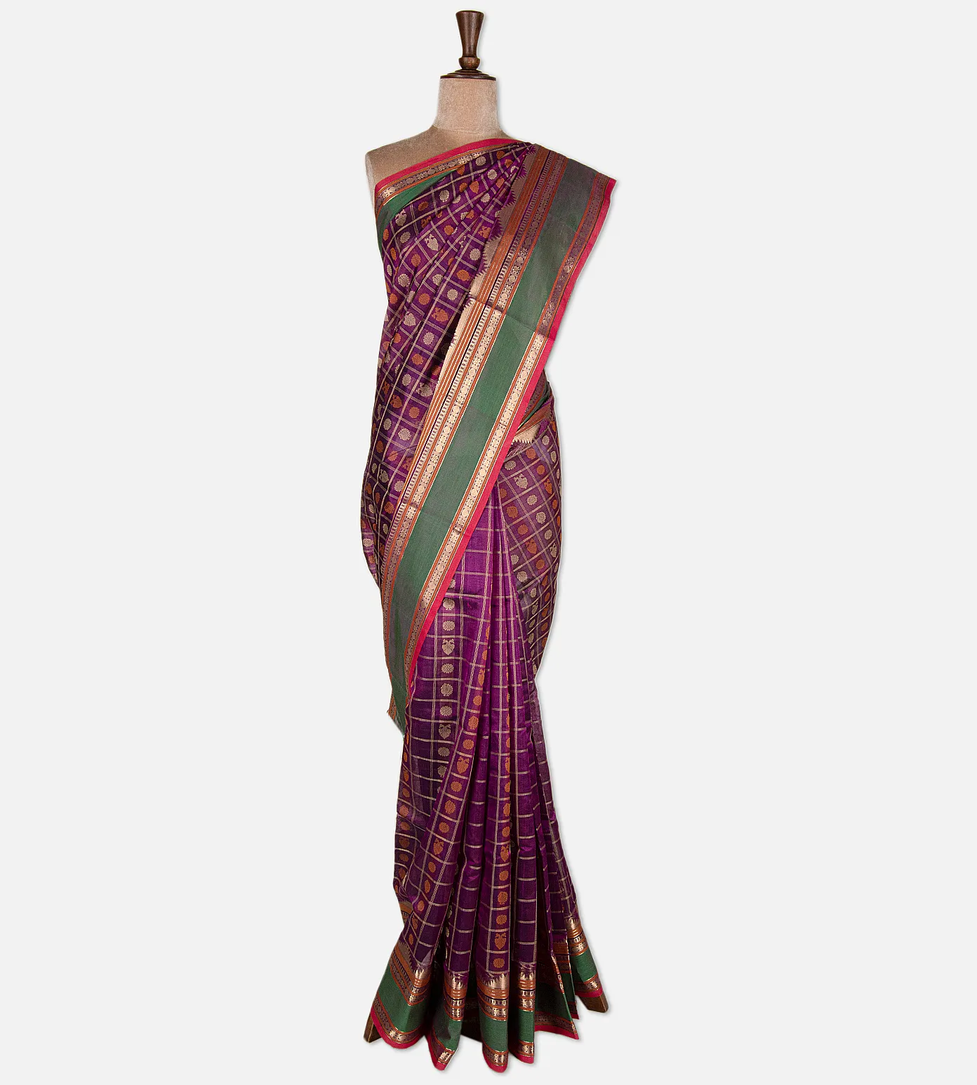 dark-pink-cotton-silk-saree-d12142898-b
