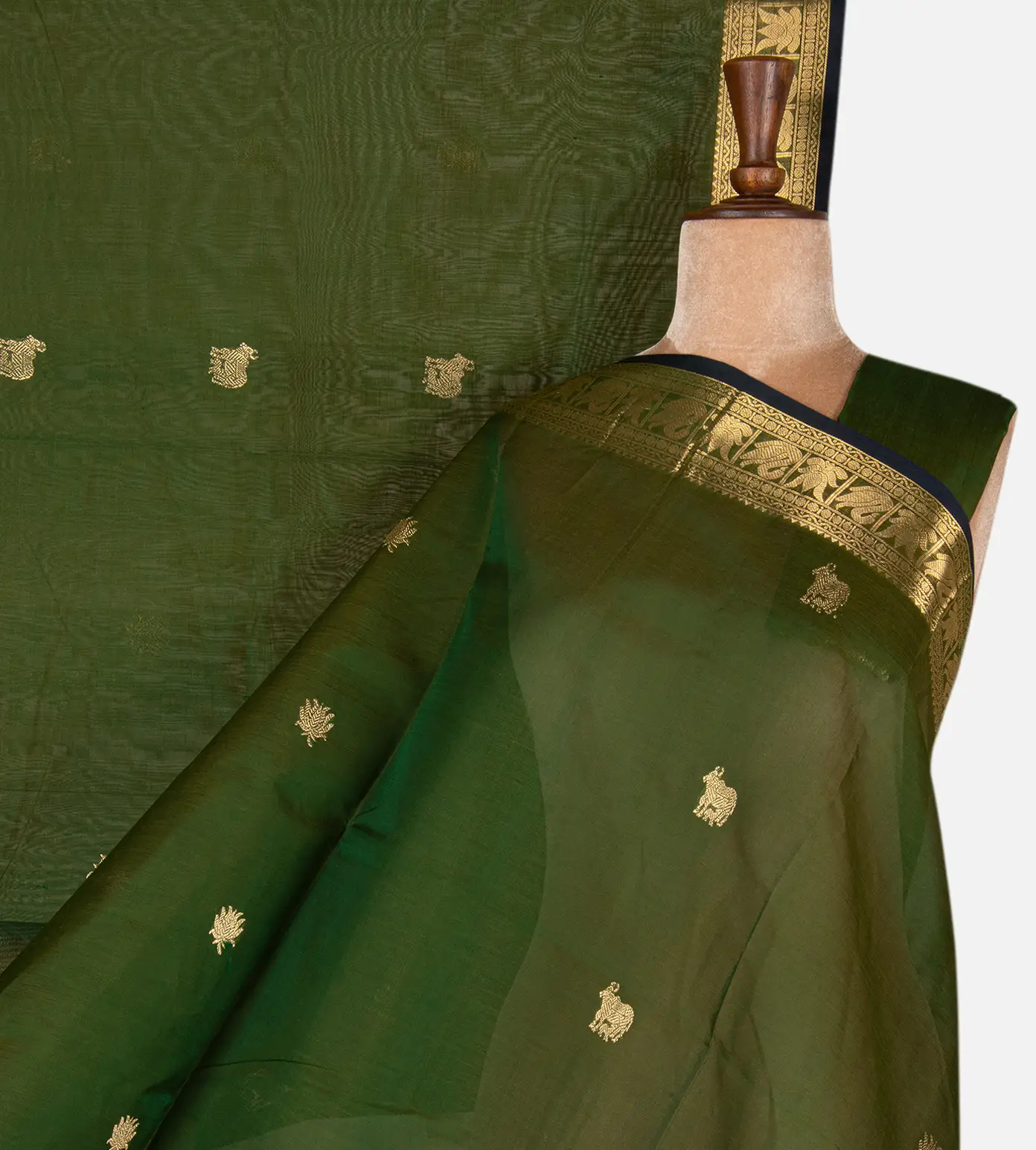 green-cotton-silk-saree-d12142879-a
