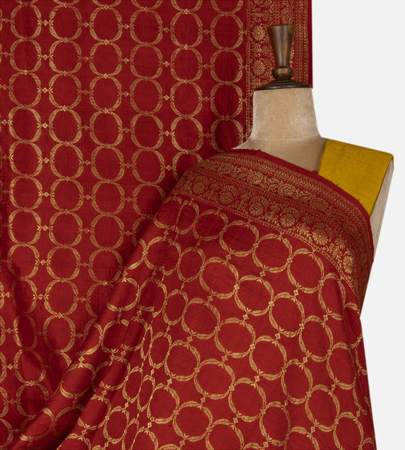 red-banarasi-tussar-saree-d11138536-a