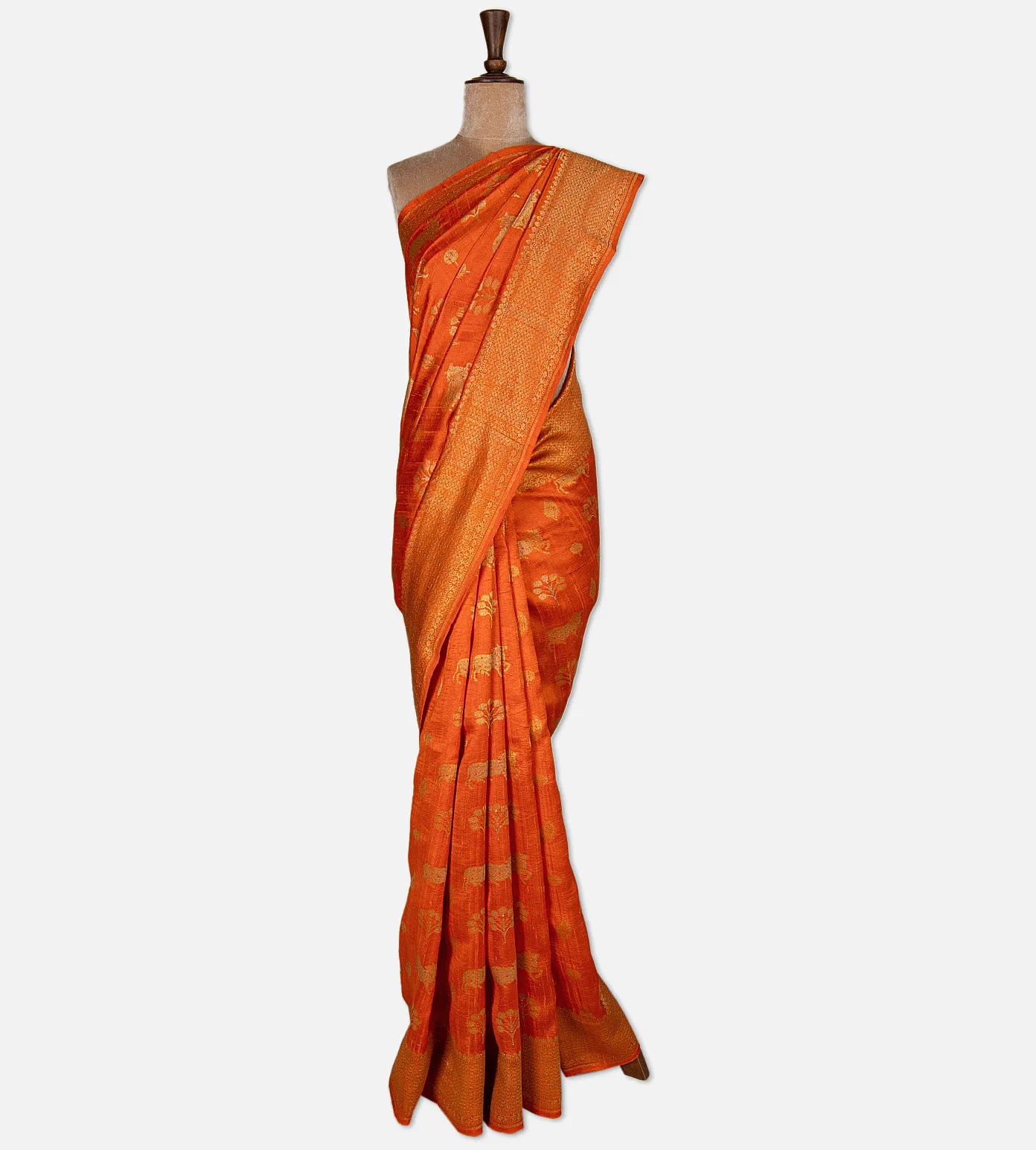 orange-banarasi-tussar-saree-d11138531-b