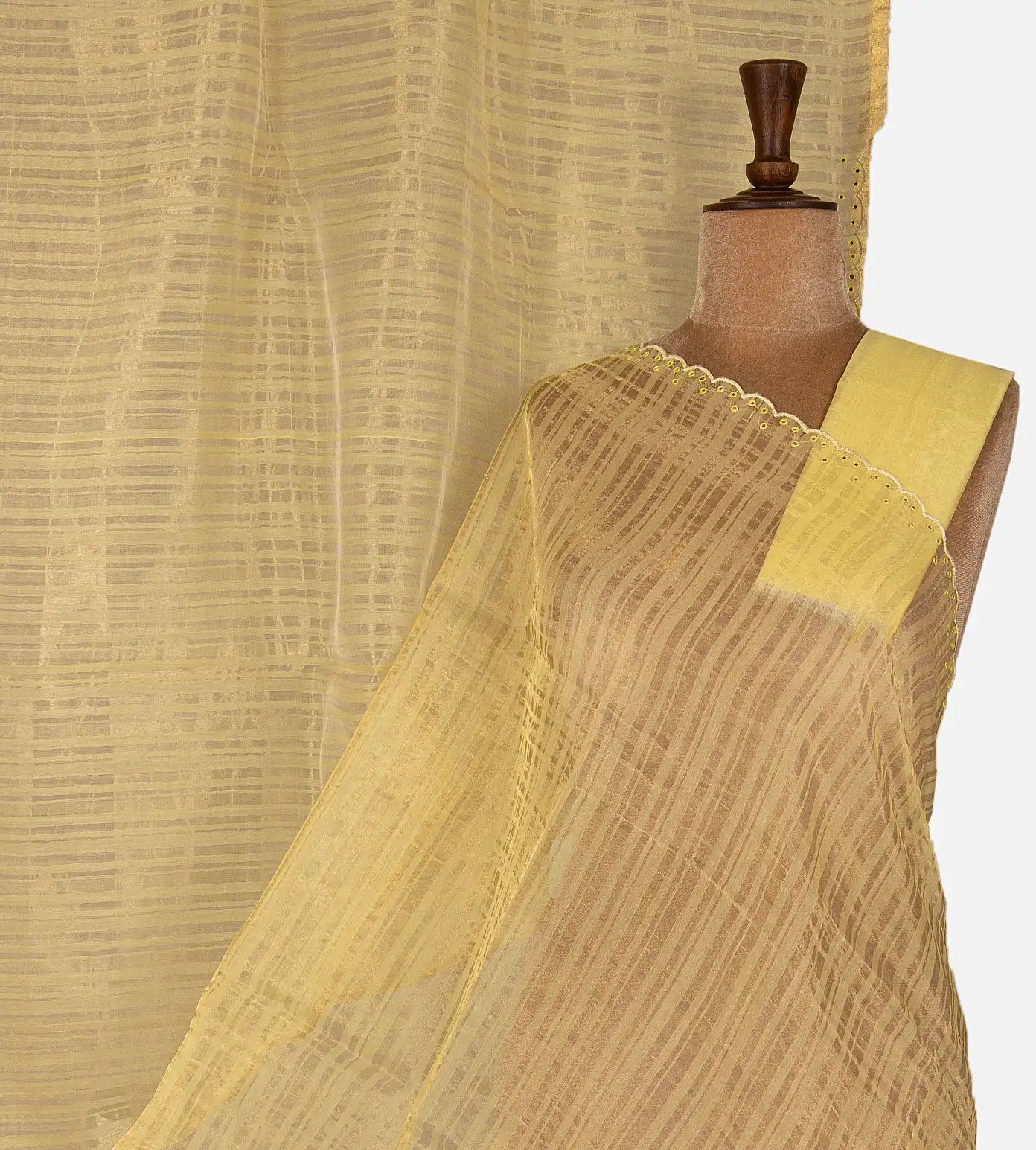 yellow-tussar-organza-saree-d11139686-a