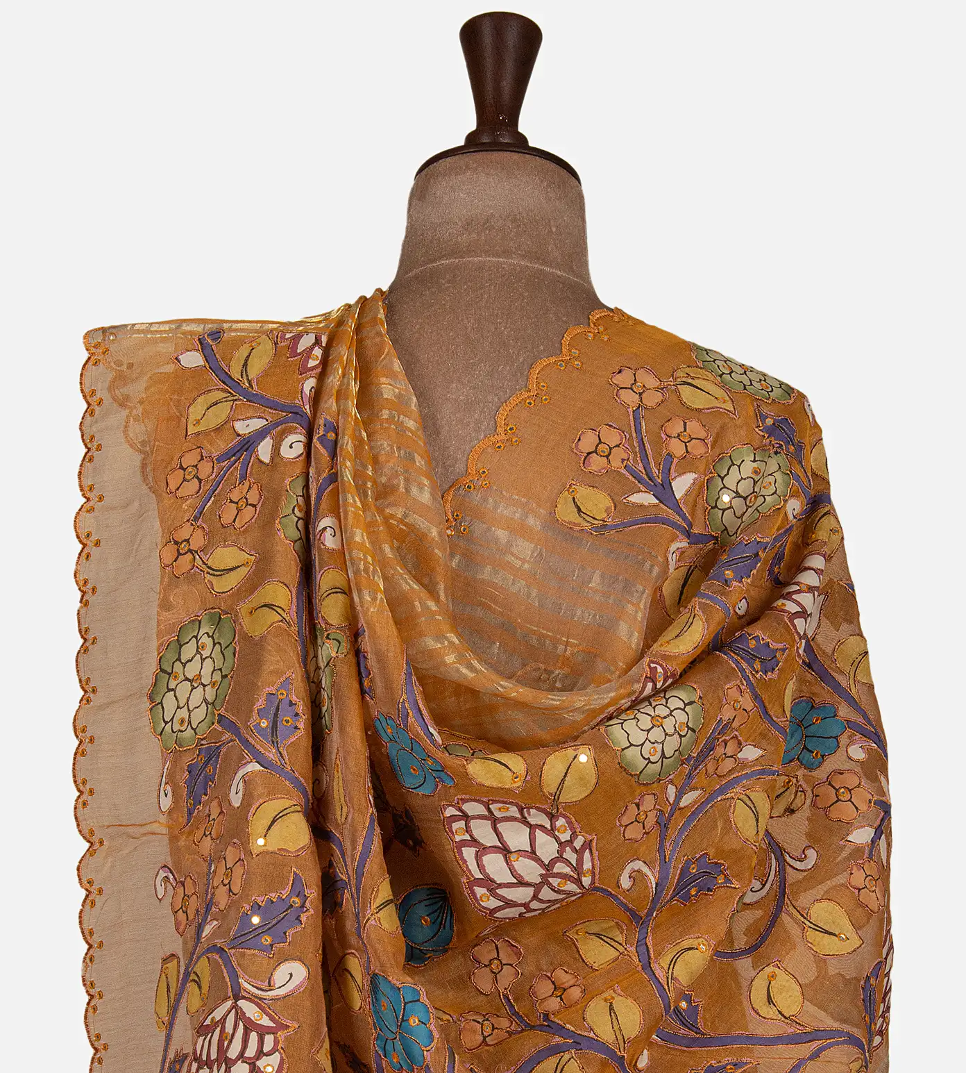 yellow-tussar-organza-saree-d12142677-c