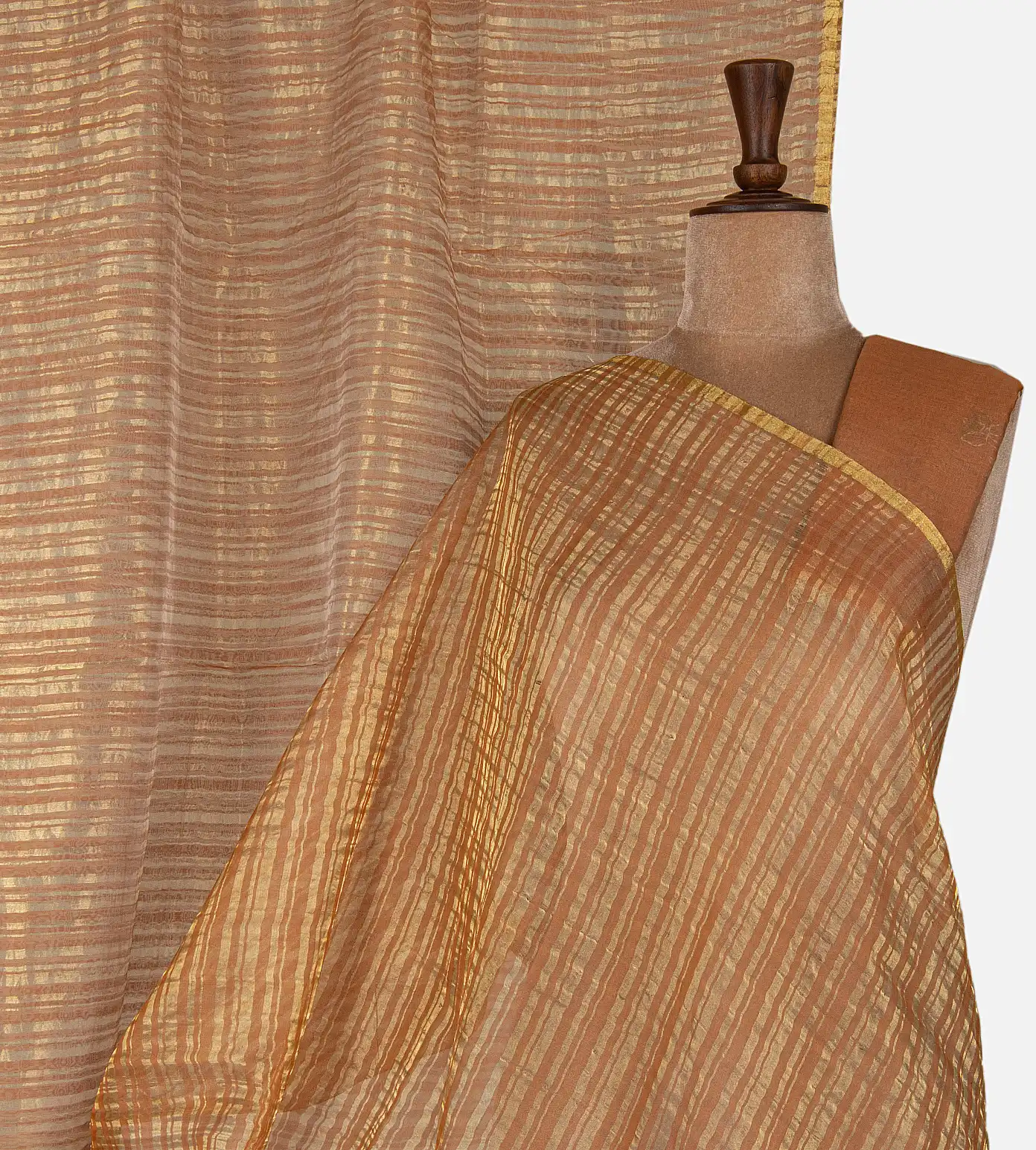 peach-tussar-organza-saree-d12142693-a