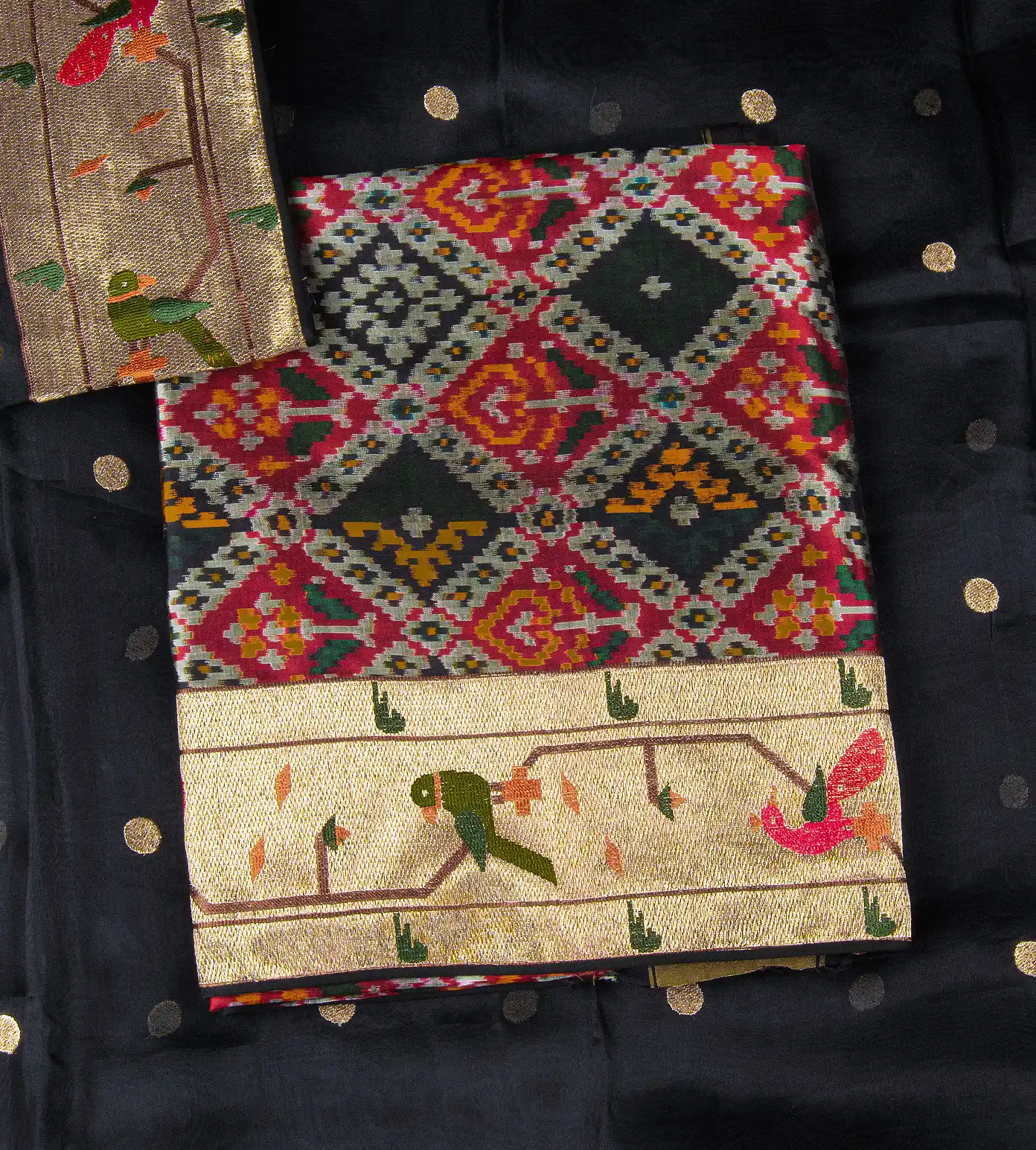 black-ikkat-silk-salwar-d12140182-a