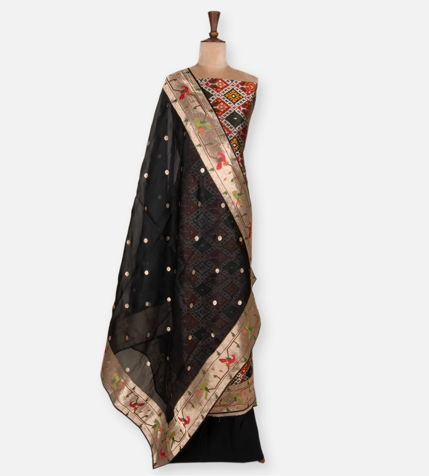 black-ikkat-silk-salwar-d12140182-b