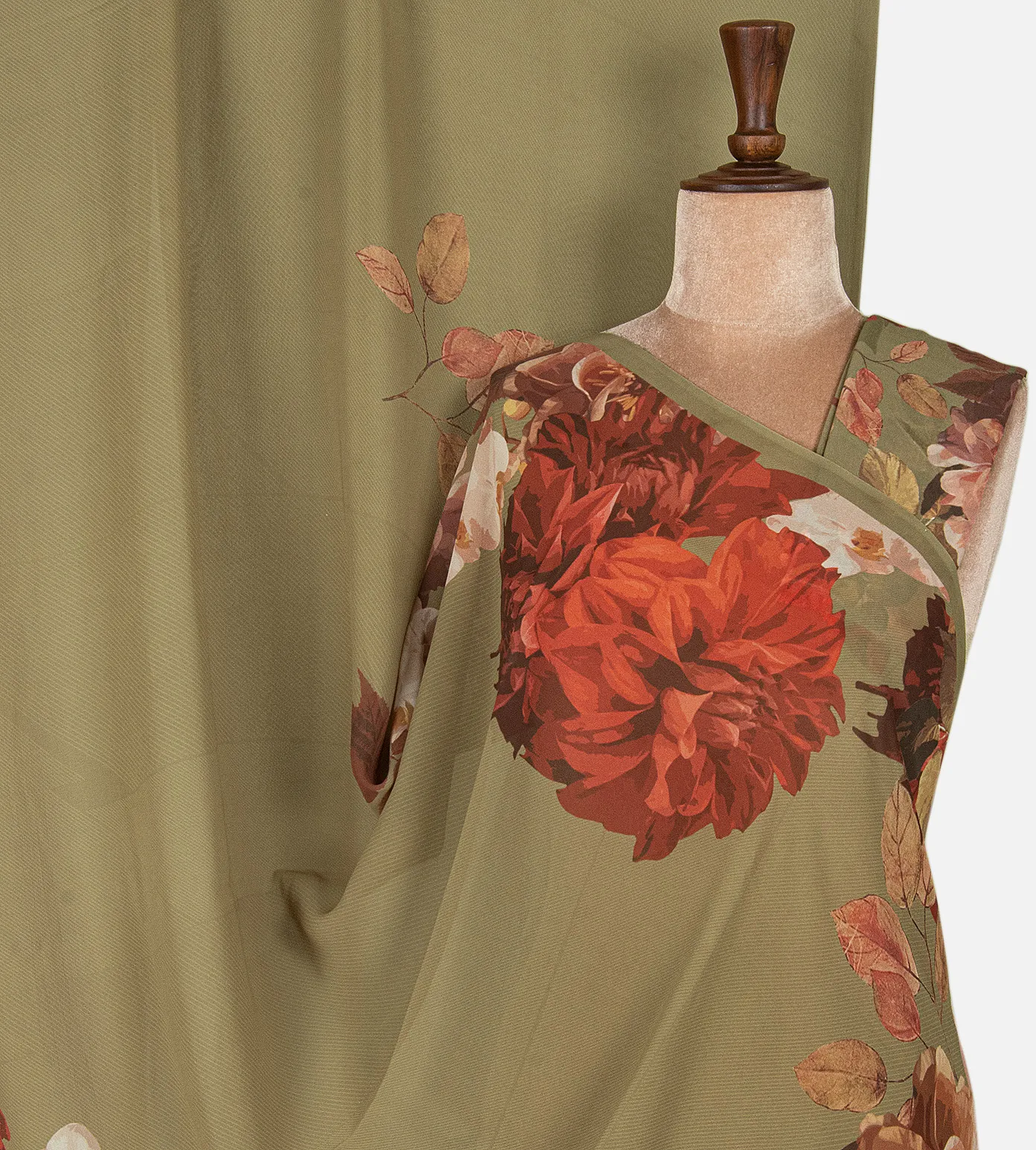 olive-green-georgette-saree-d11139524-a