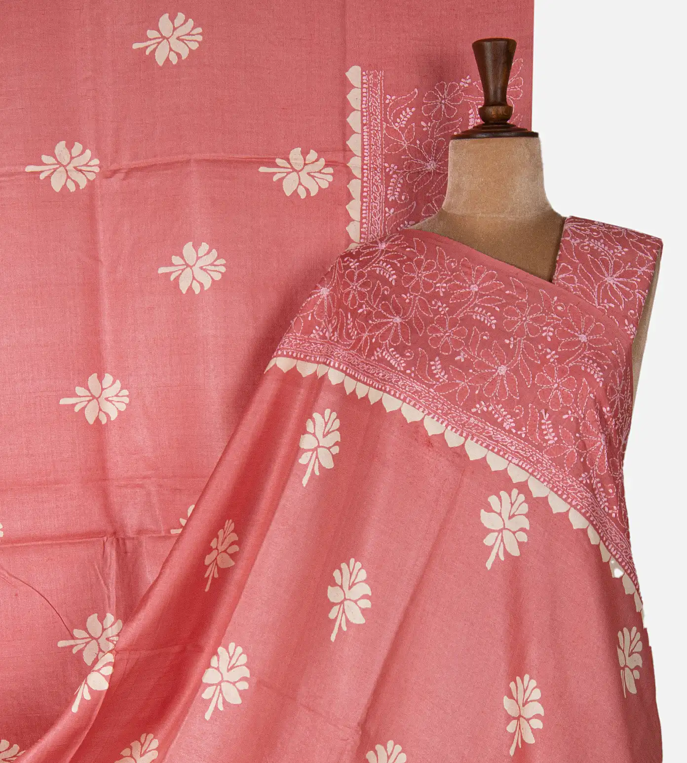 salmon-pink-tussar-saree-d09129237-a