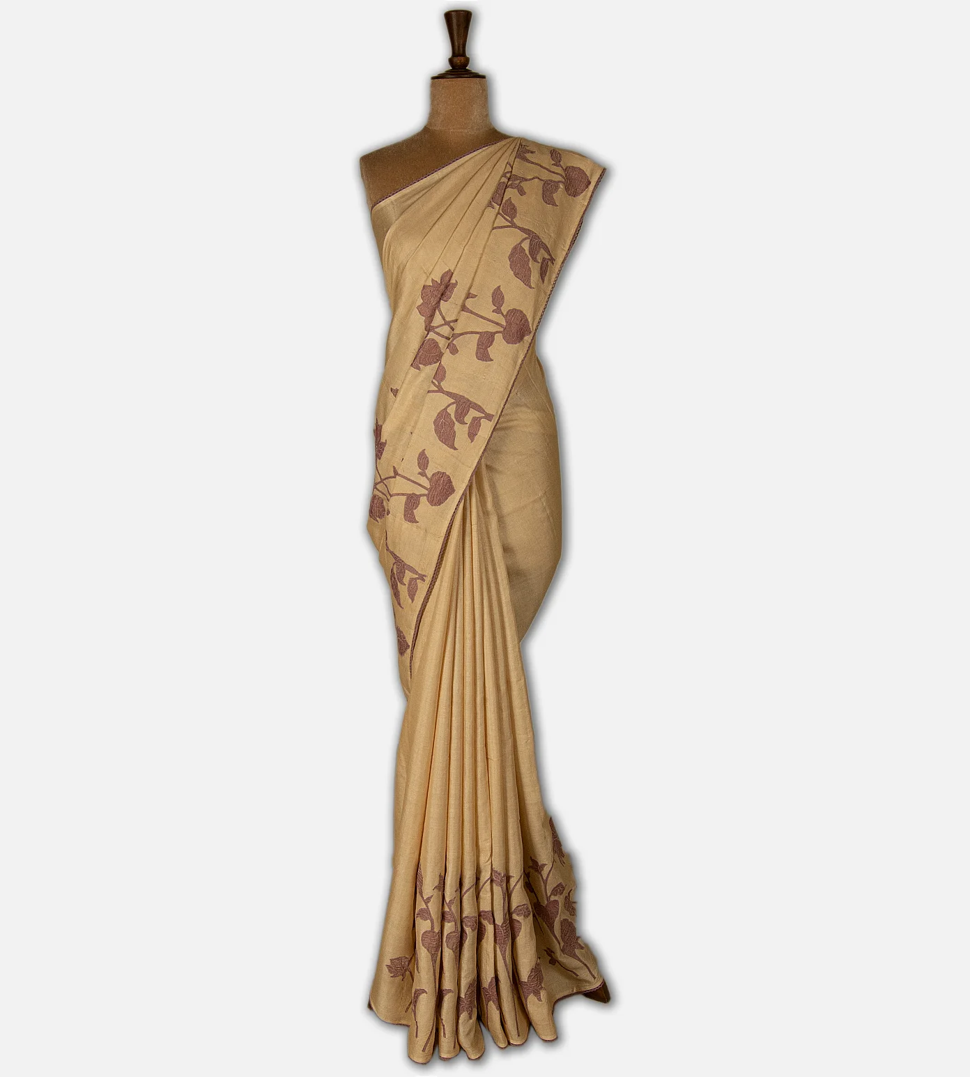 beigetussar-saree-d09120763-b