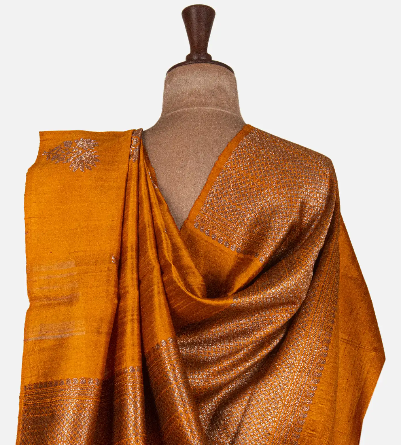 tangerine-yellow-banarasi-tussar-saree-d09124718-c