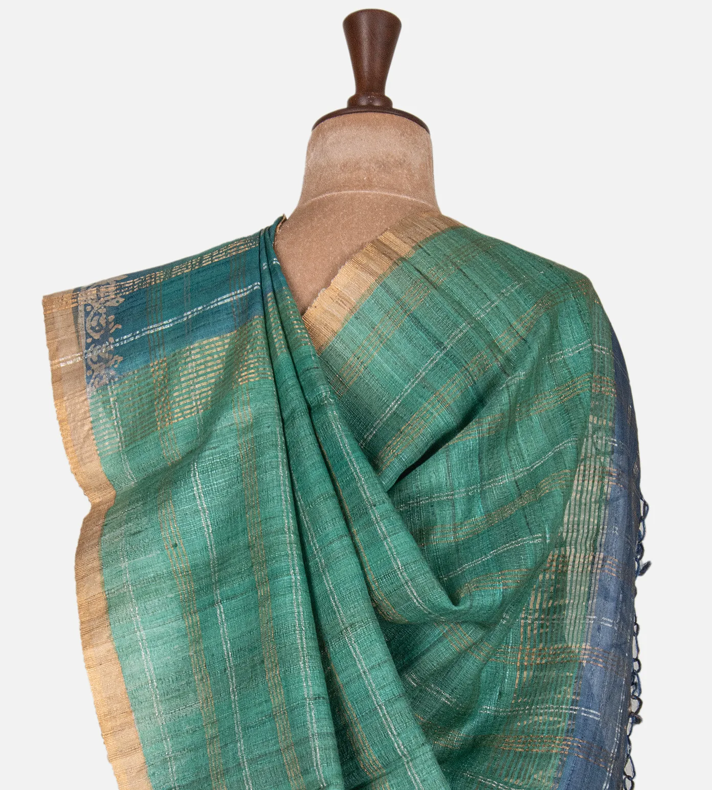 turquoise-blue-tussar-saree-d09124251-c