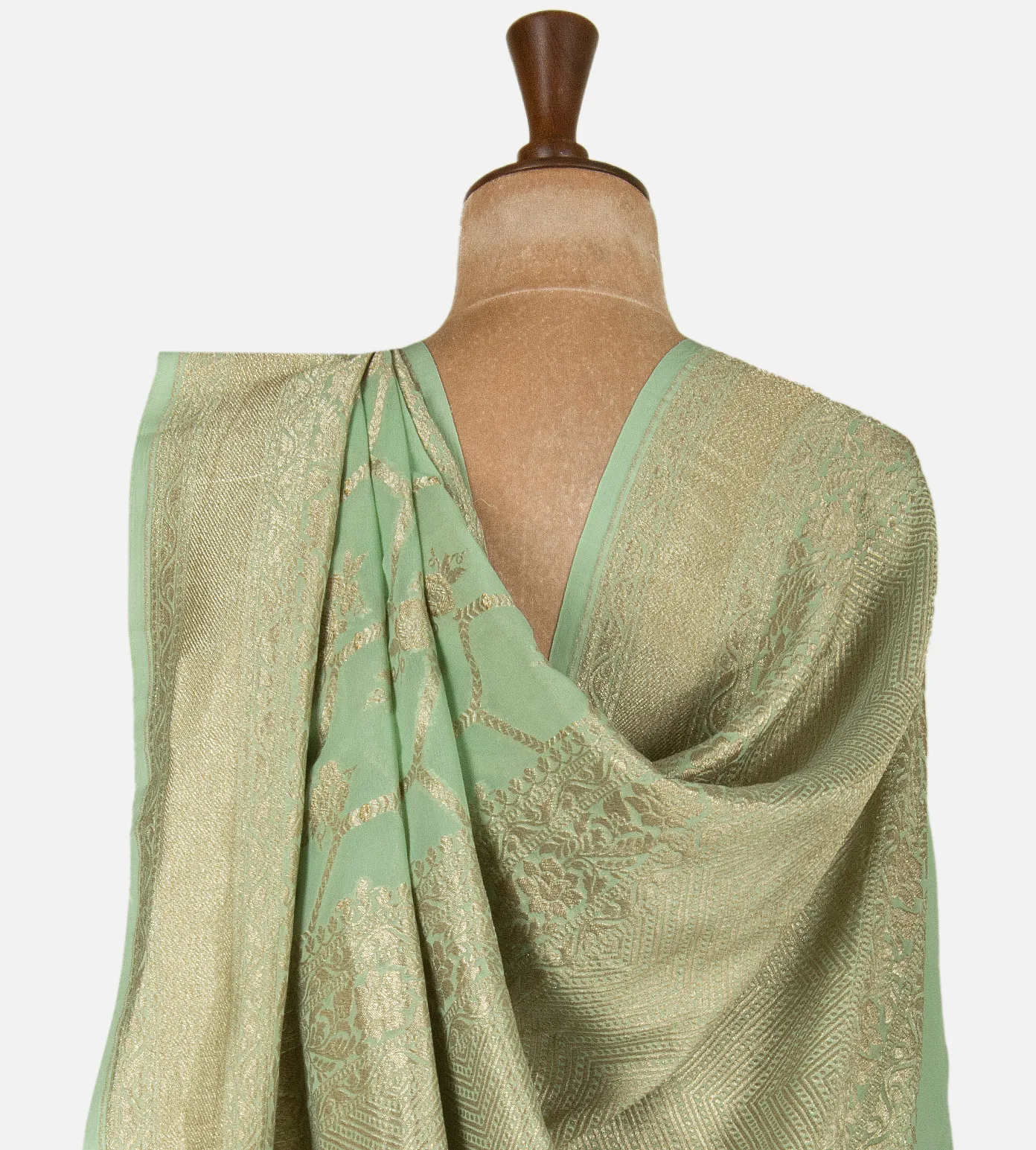 pistachio-green-banarasi-georgette-saree-d11139992-c