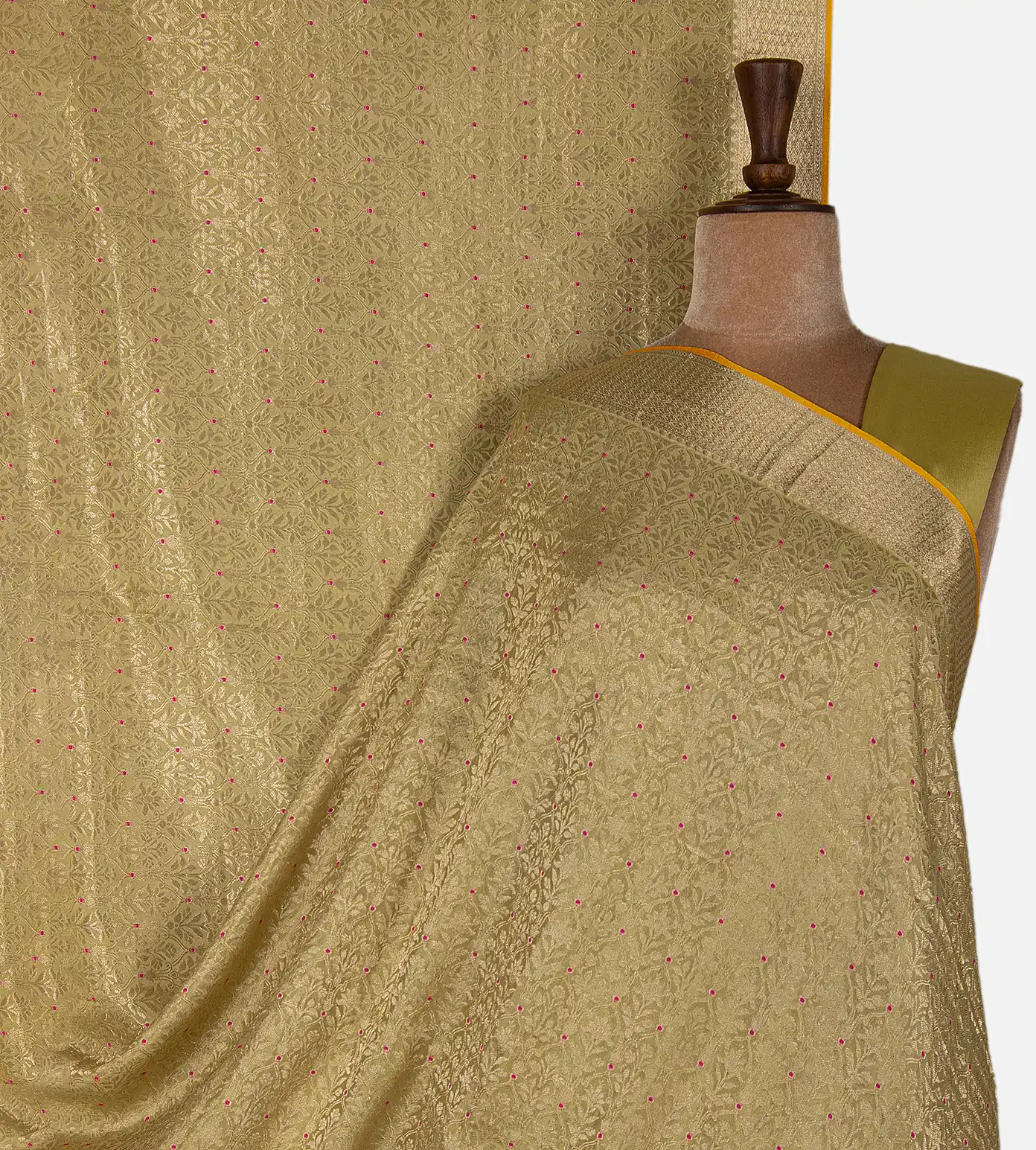 lime-yellow-banarasi-crepe-saree-d12141229-a