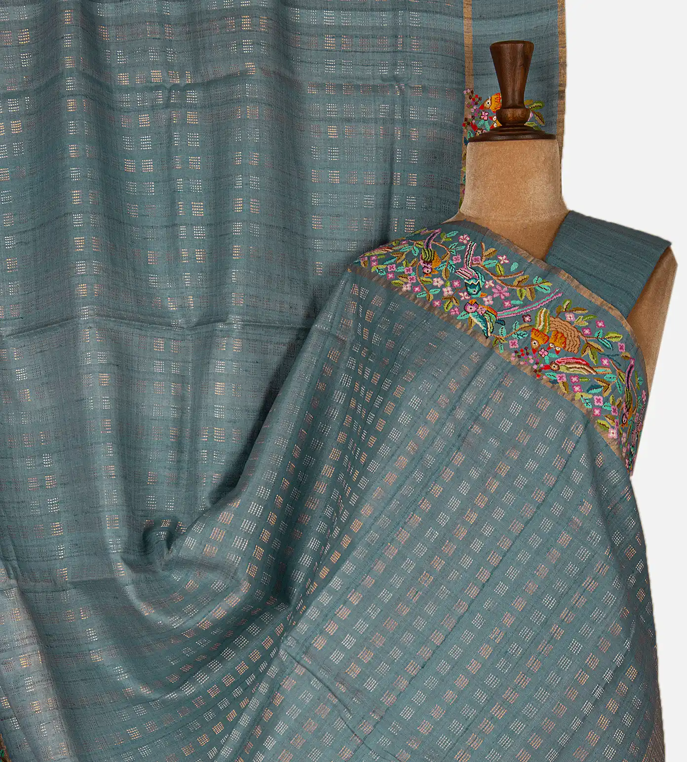 powder-blue-tussar-saree-d09125949-a