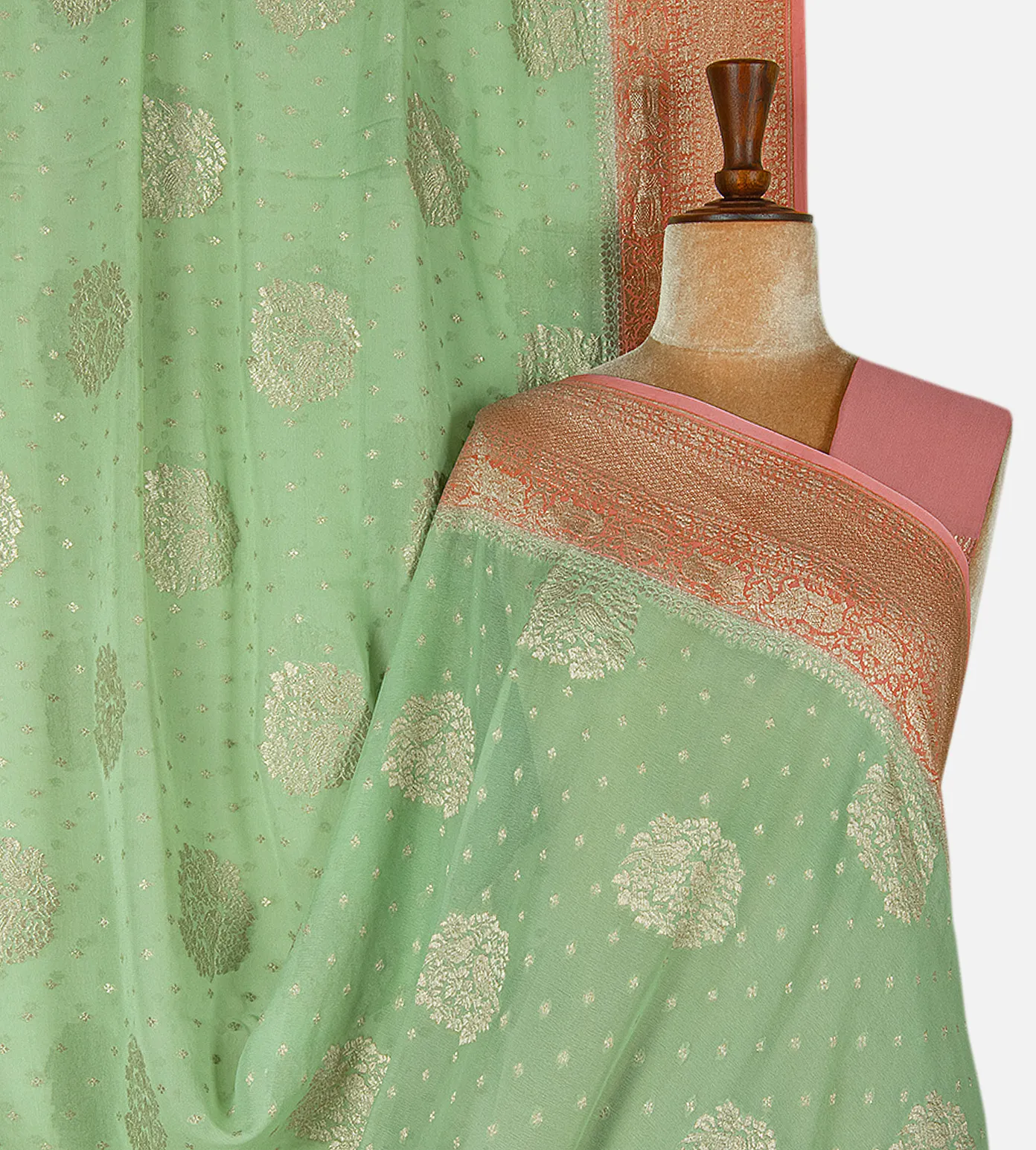 pastel-green-banarasi-georgette-saree-d11140006-a