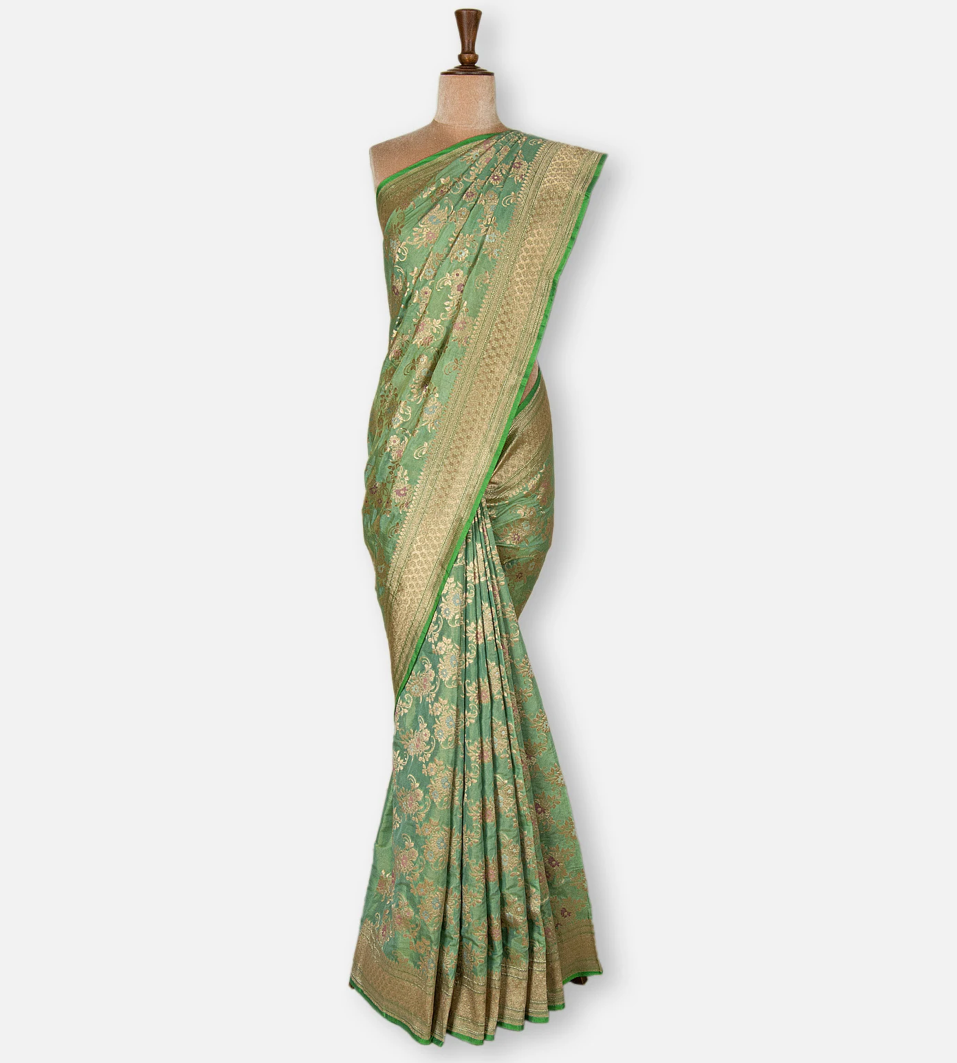 pistachio-green-banarasi-silk-saree-d12143477-b
