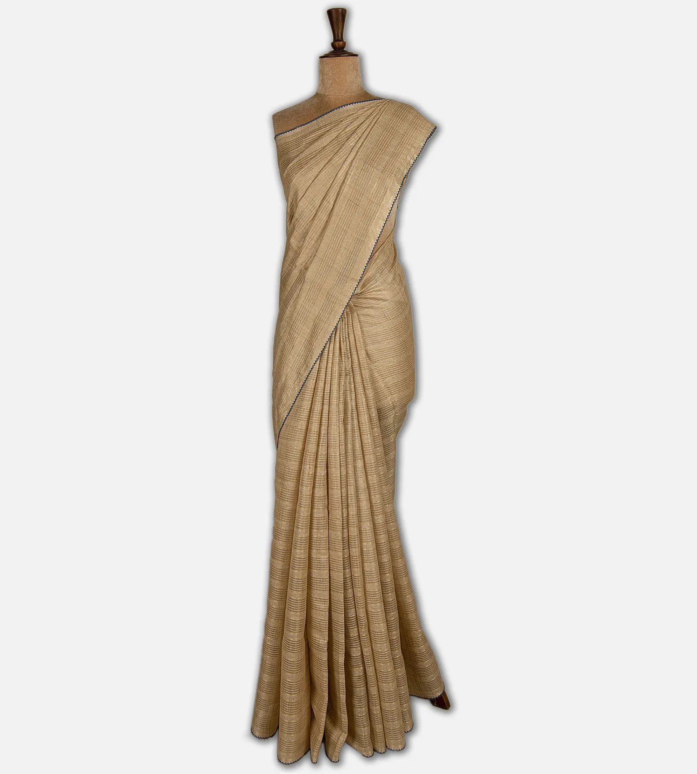 beige-tussar-saree-with-kalamkari-blouse-d12142543-b