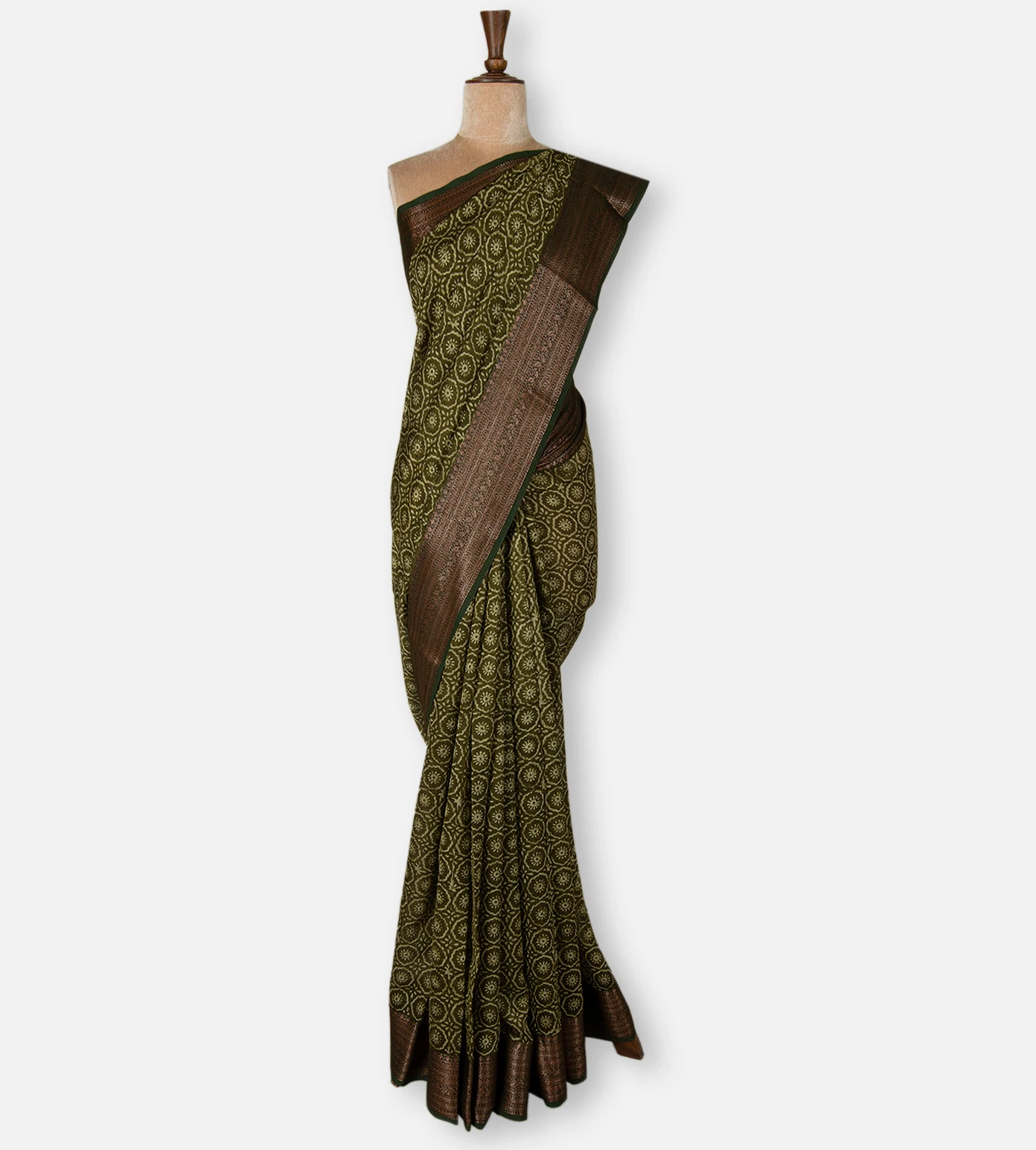 green-chanderi-cotton-saree-d09123099-b