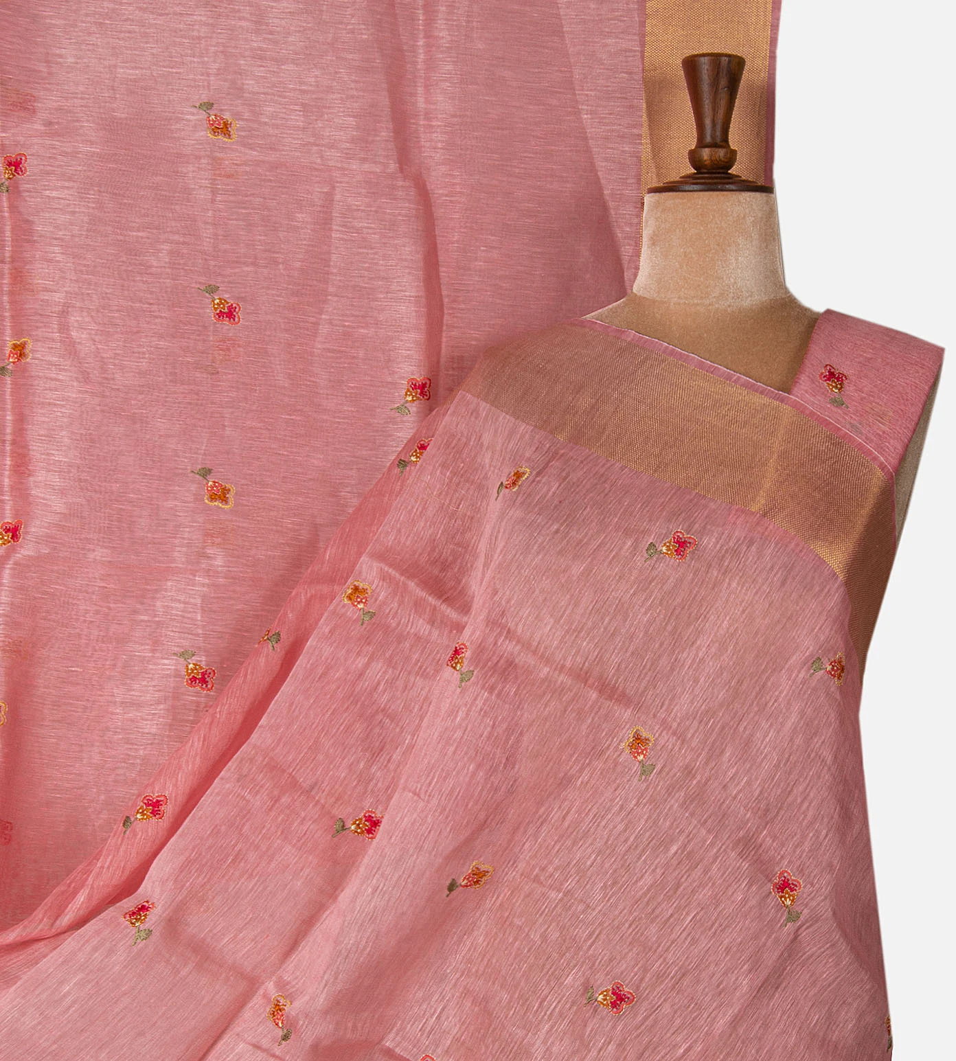 salmon-pink-linen-saree-d09125543-a