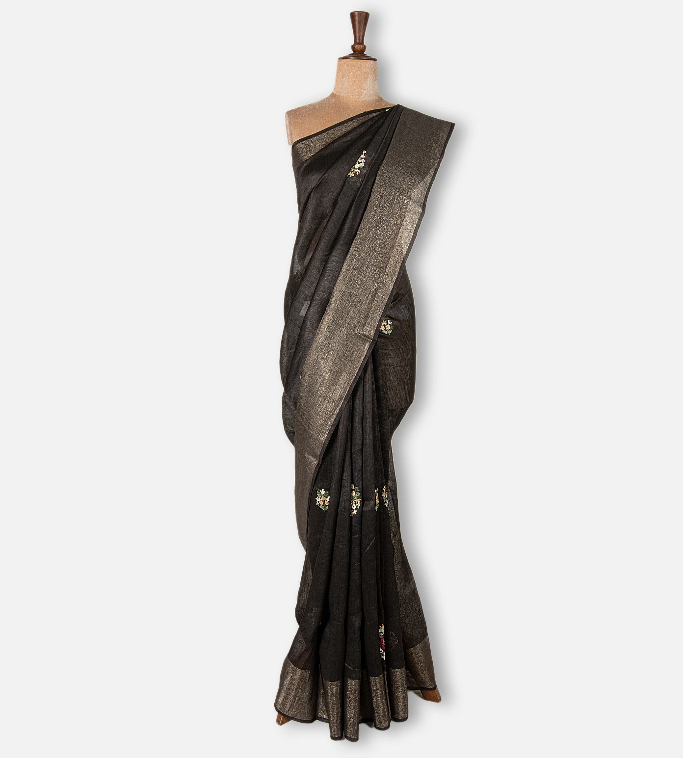 black-linen-embroidery-saree-d12142238-b
