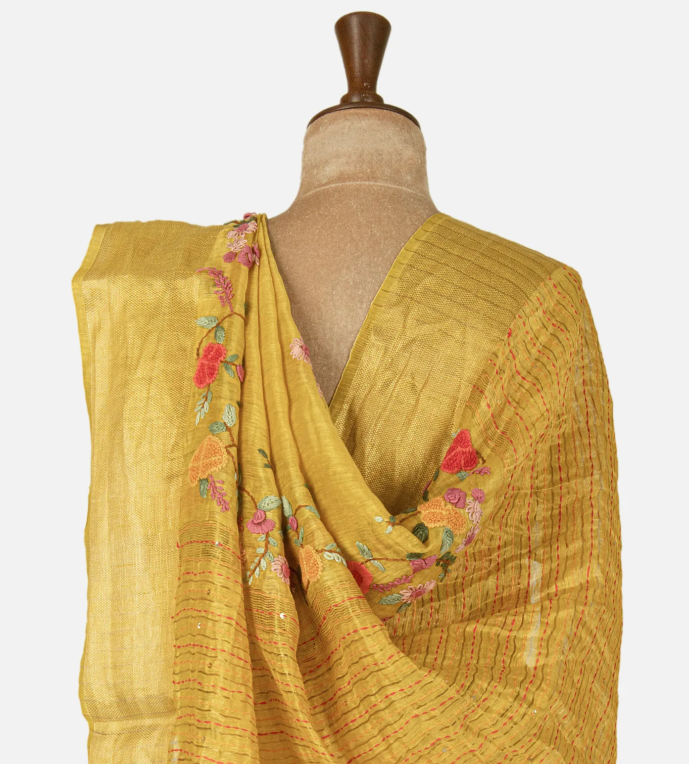 yellow-embroidery-linen-saree-d12142242-c