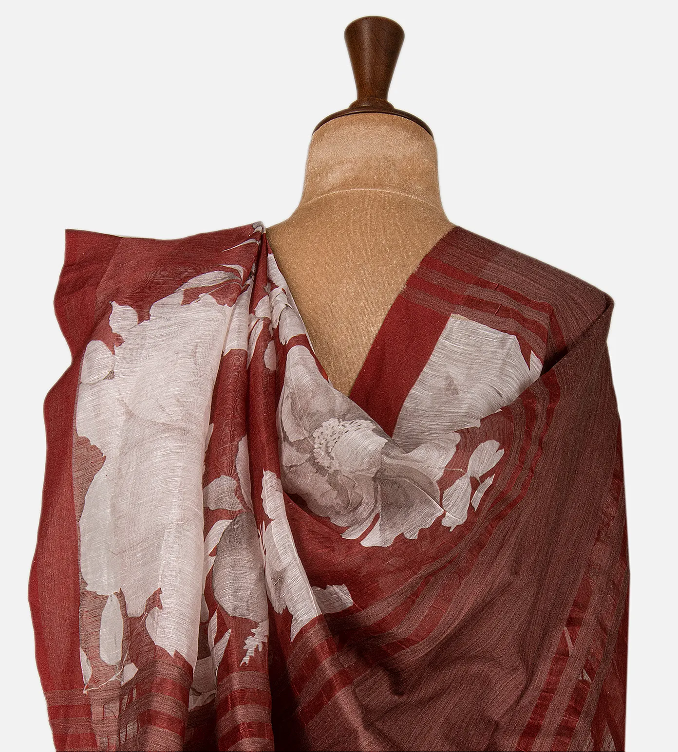 maroon-linen-saree-d06110687-c