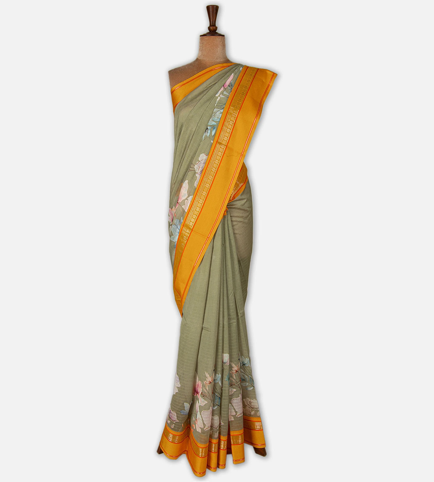 olive-green-chanderi-cotton-saree-d11135138-b