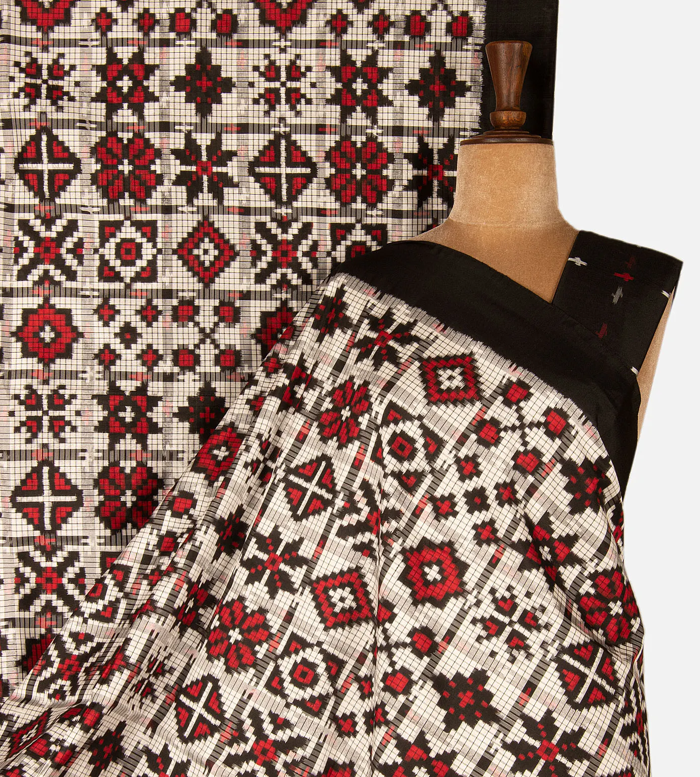 off-white-and-grey-ikkat-silk-saree-c1072809-a