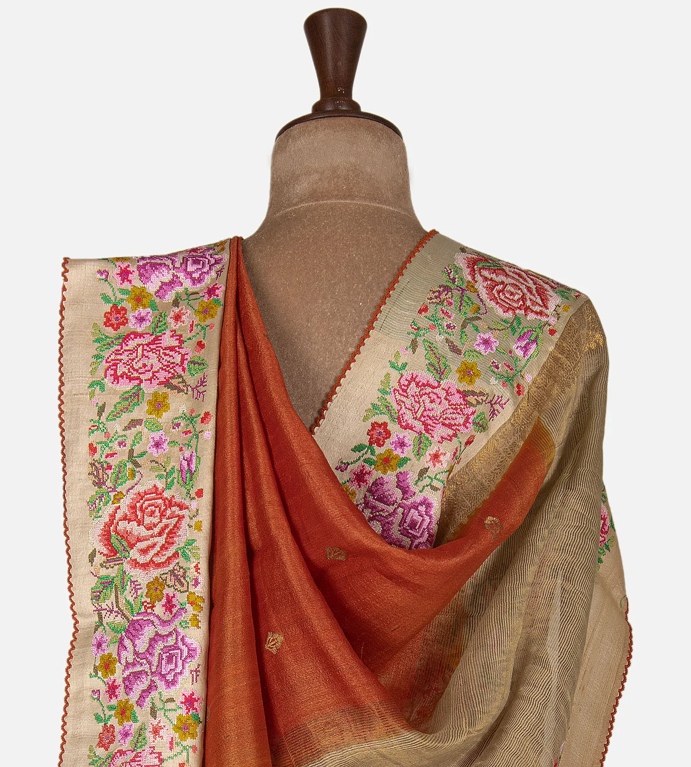 orange-tussar-saree-e02151885-c