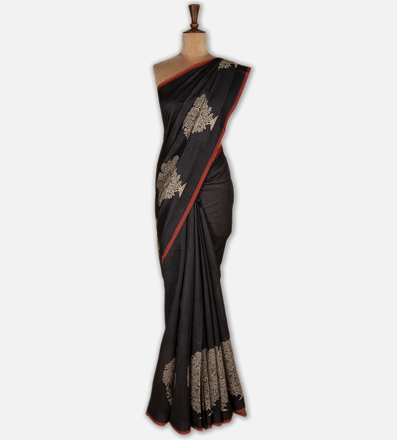 black-tussar-saree-e01146225-b