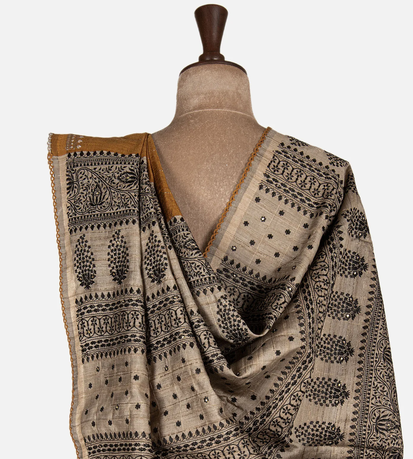 yellow-tussar-saree-d12140715-c