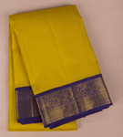 Deep Lime yellow Kanchipuram Silk Saree1