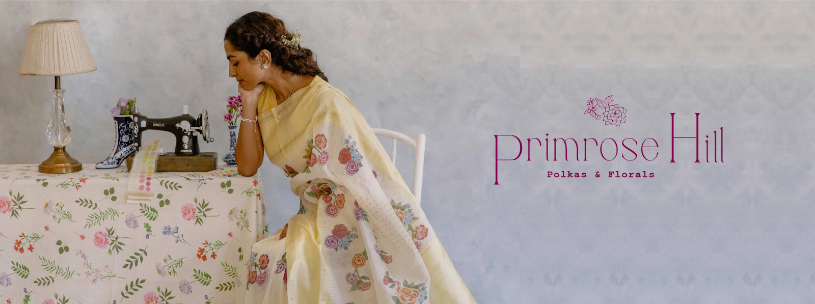 The Art of Fusion: Hand Block Printing and Hand Painting on Linen Kanchipurams-1